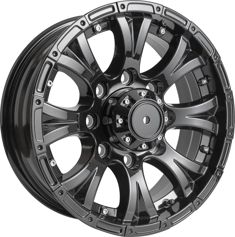 16X6 ALUM TRLR WHEEL 8X6.5 FULL PAINT BLK 4.25CB 0OS 3750LCC