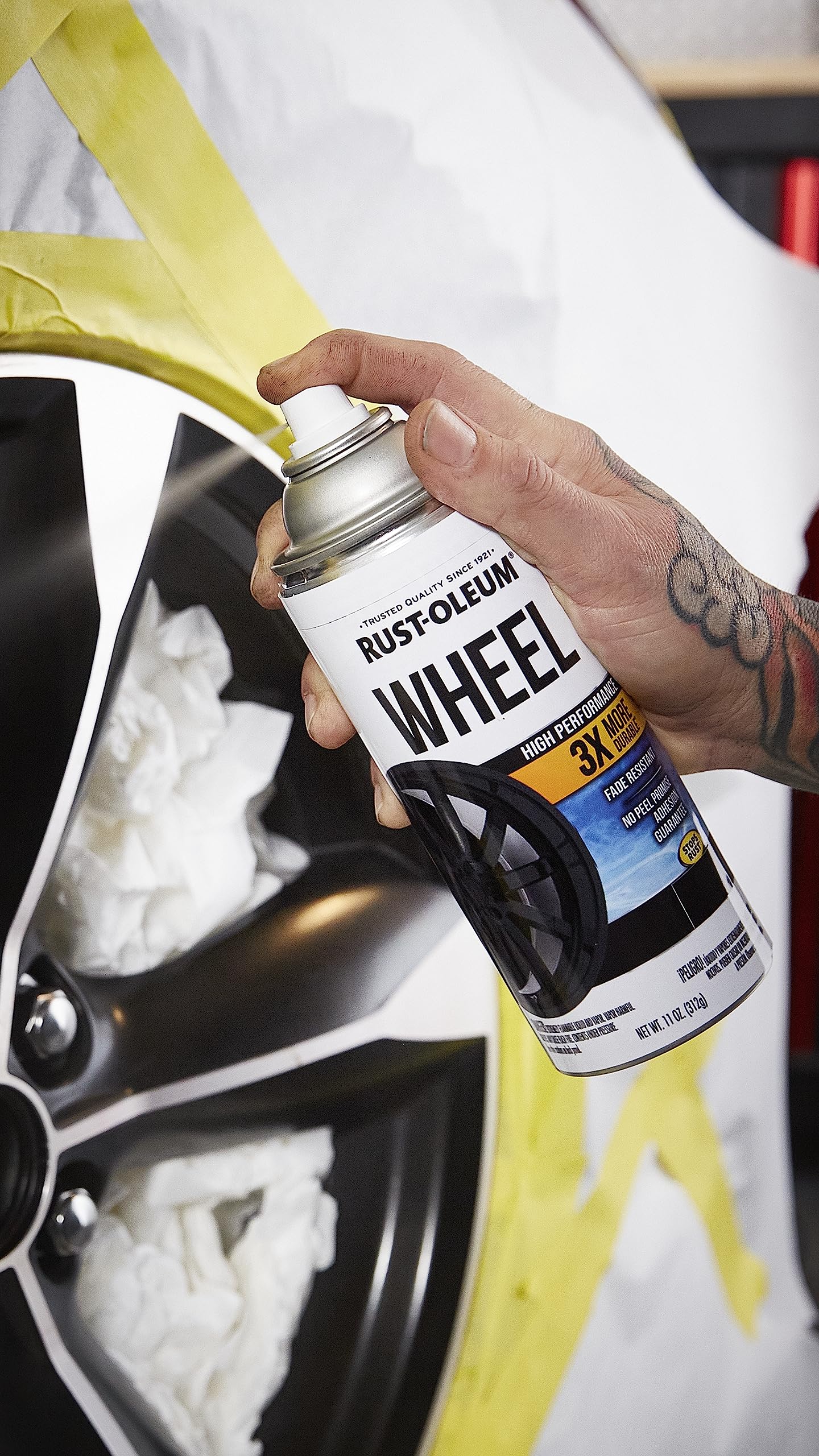 Rust-Oleum High Performance 366438 Wheel Spray Paint, 11 oz, Matte Black