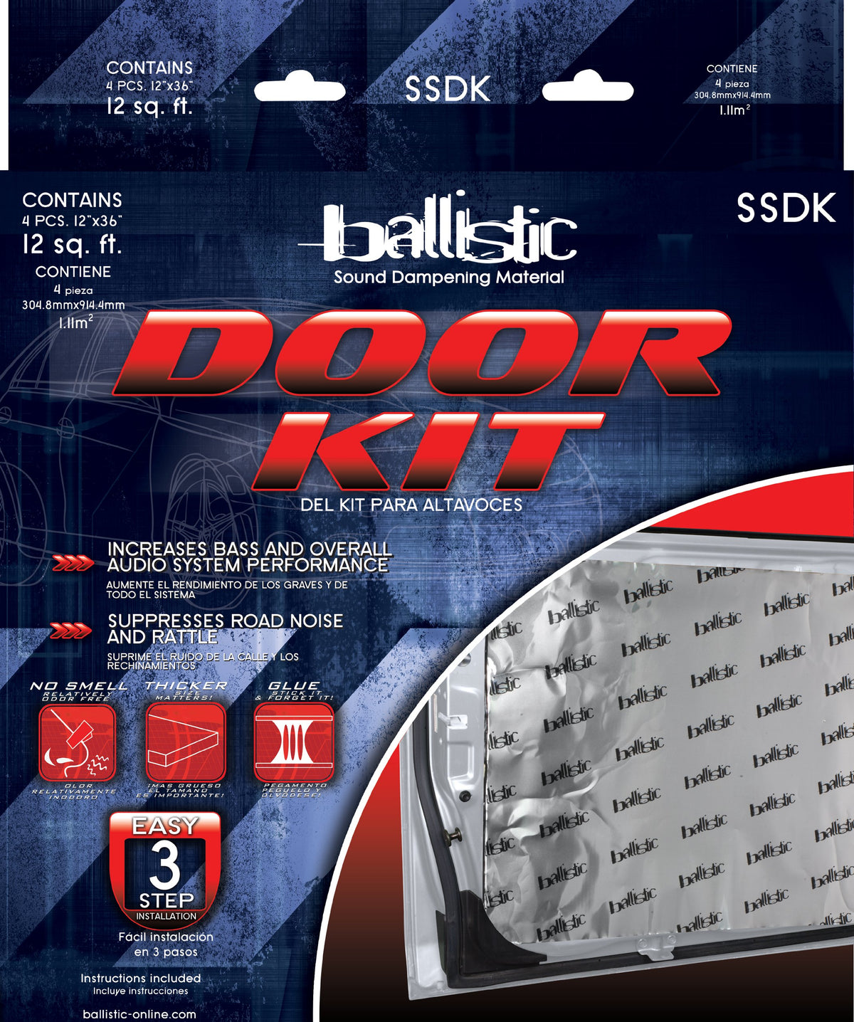 Metra Door Kit Ballistic 4 Pieces 12X36