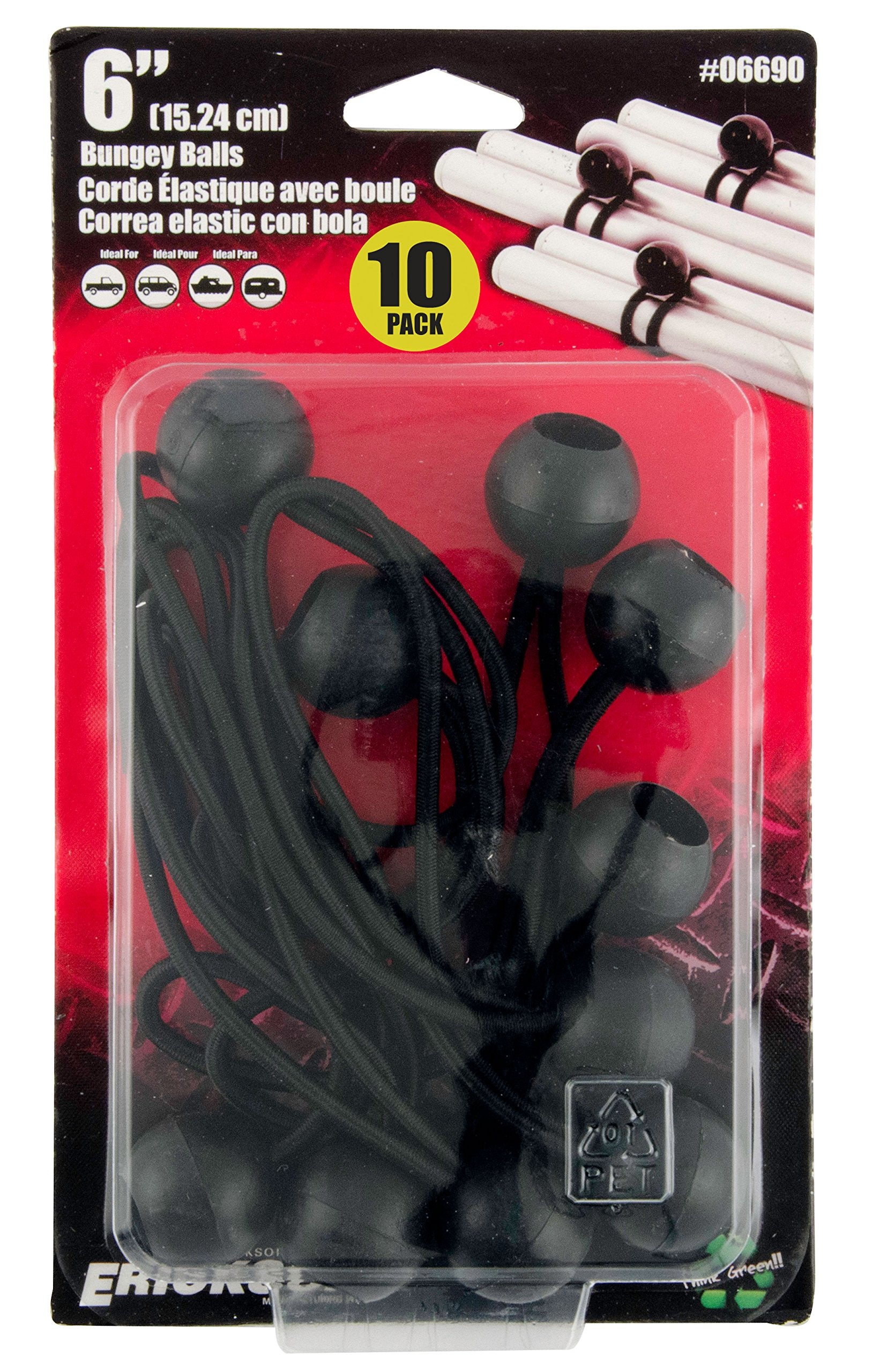 6" Bungey Ball Cord Erickson, 10 Pack