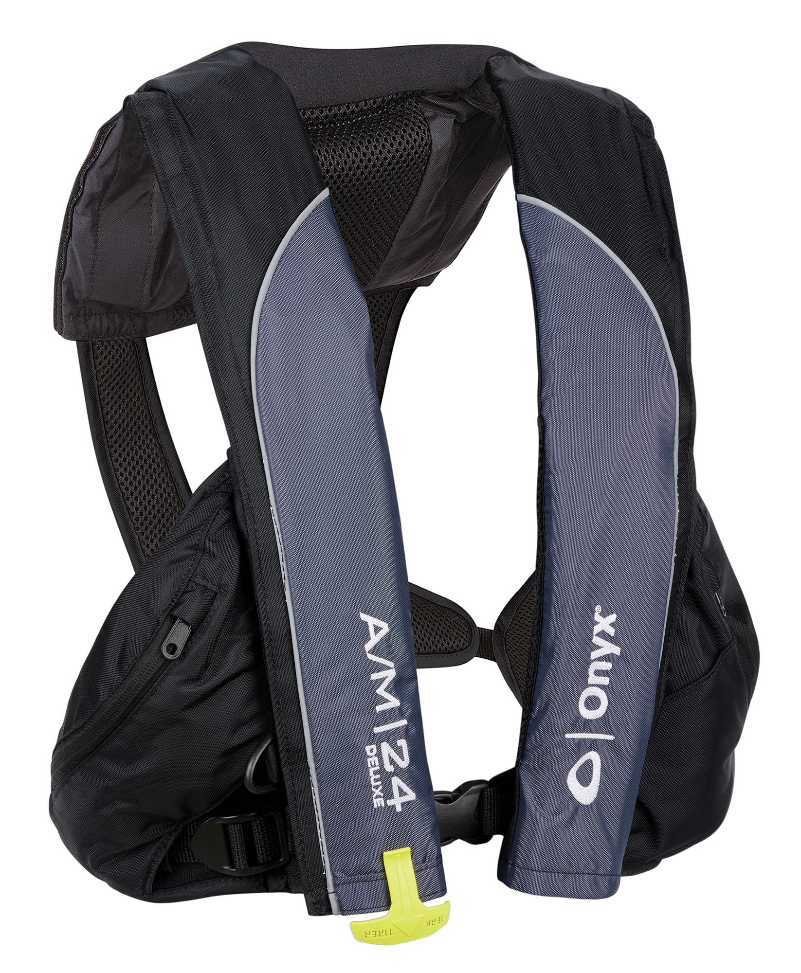 Onyx Deluxe A/M-24 Automatic/Manual Inflatable Life Jacket, U.S. Coast Guard Approved, Low Profile, Compact Design, Manual Convertible Inflation Option