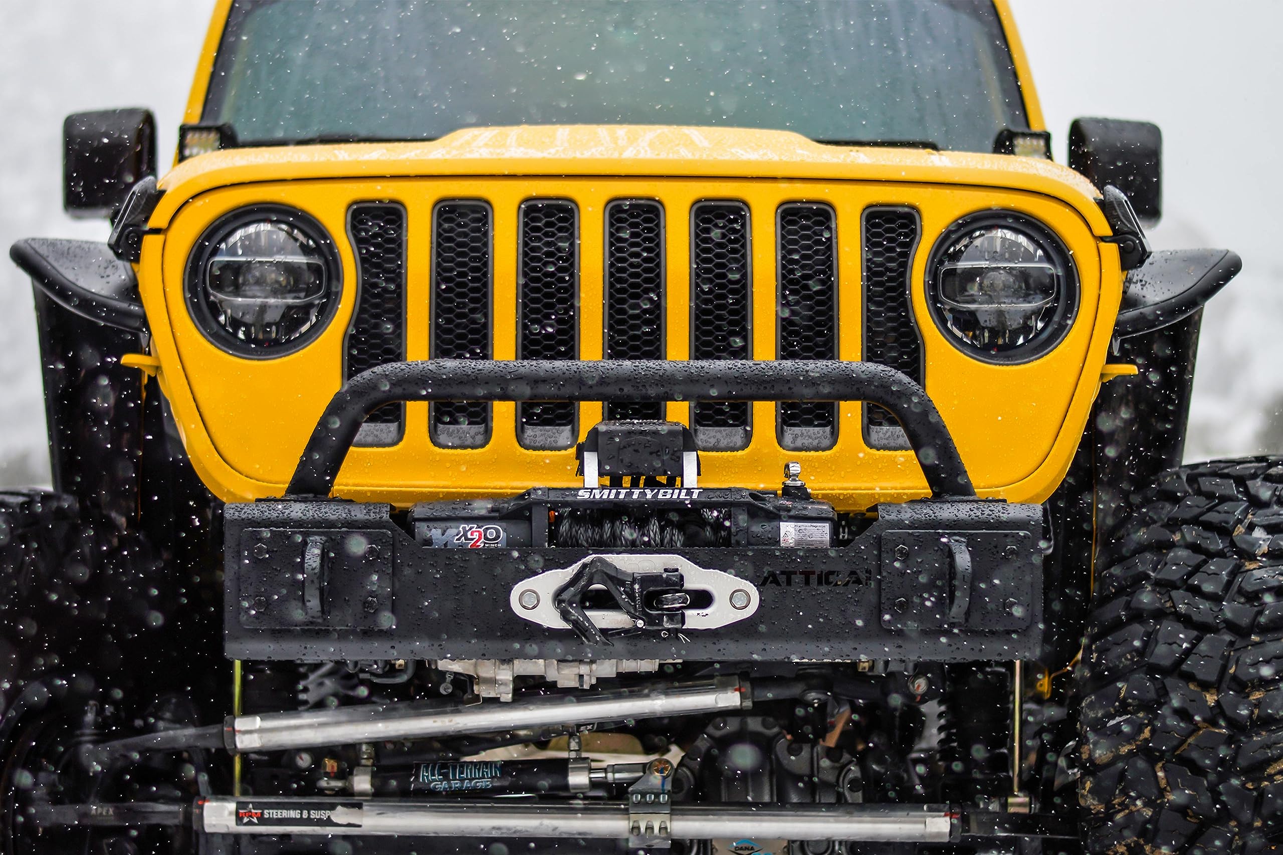 Cobra Tek - Apex Series Attica4x4 Stubby Front Bumper | Compatible with Jeep Gladiator JT & Wrangler JL | Heavy-Duty Off-Road Protection | 5mm Steel Design with Winch Mount - Black.