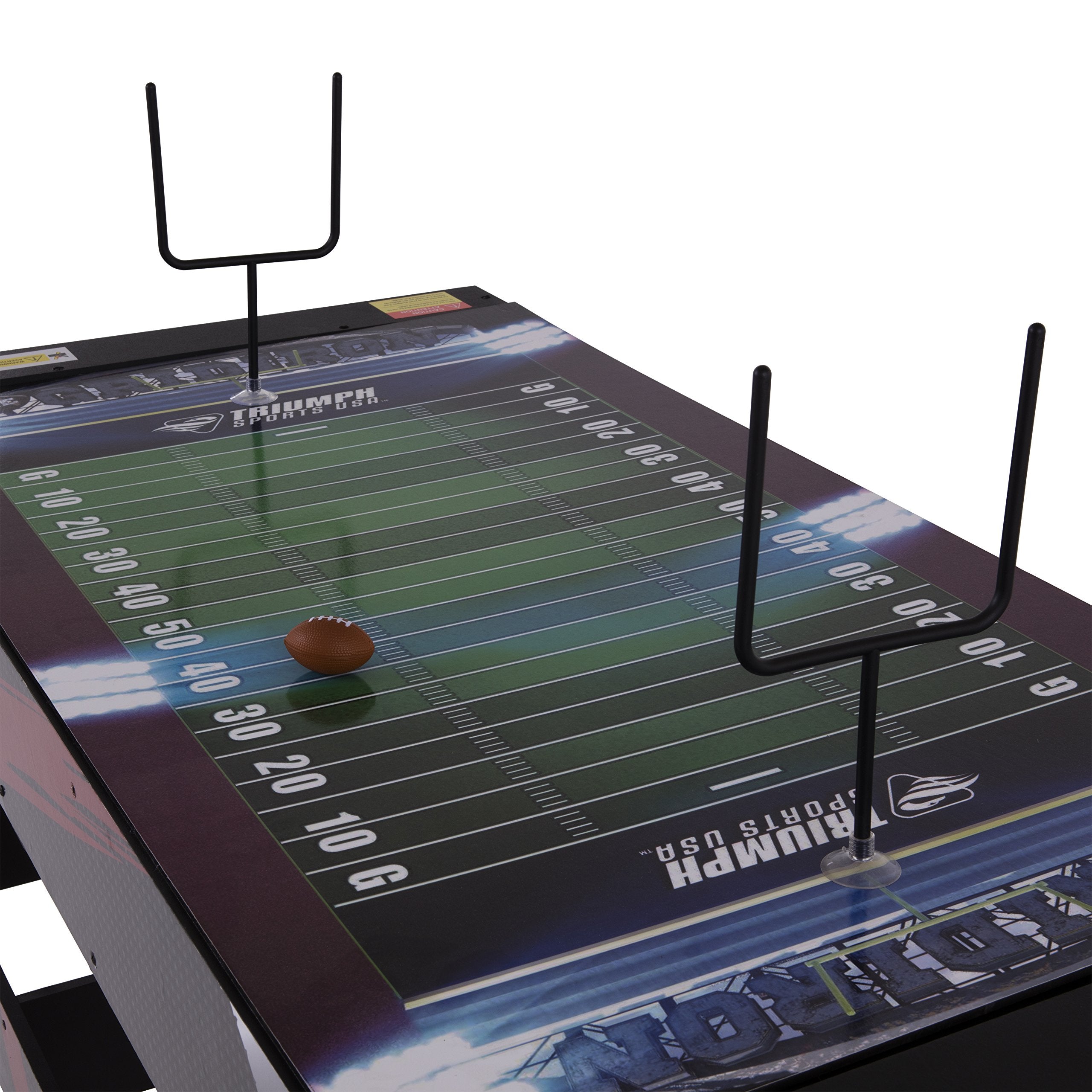 4-in-1 TRIUMPH SPORTS USA Rotating Swivel Multigame Table – Air Hockey, Billiards, Table Tennis, and Launch Football, Black/White, 23.75 x 32.00 x 48.00