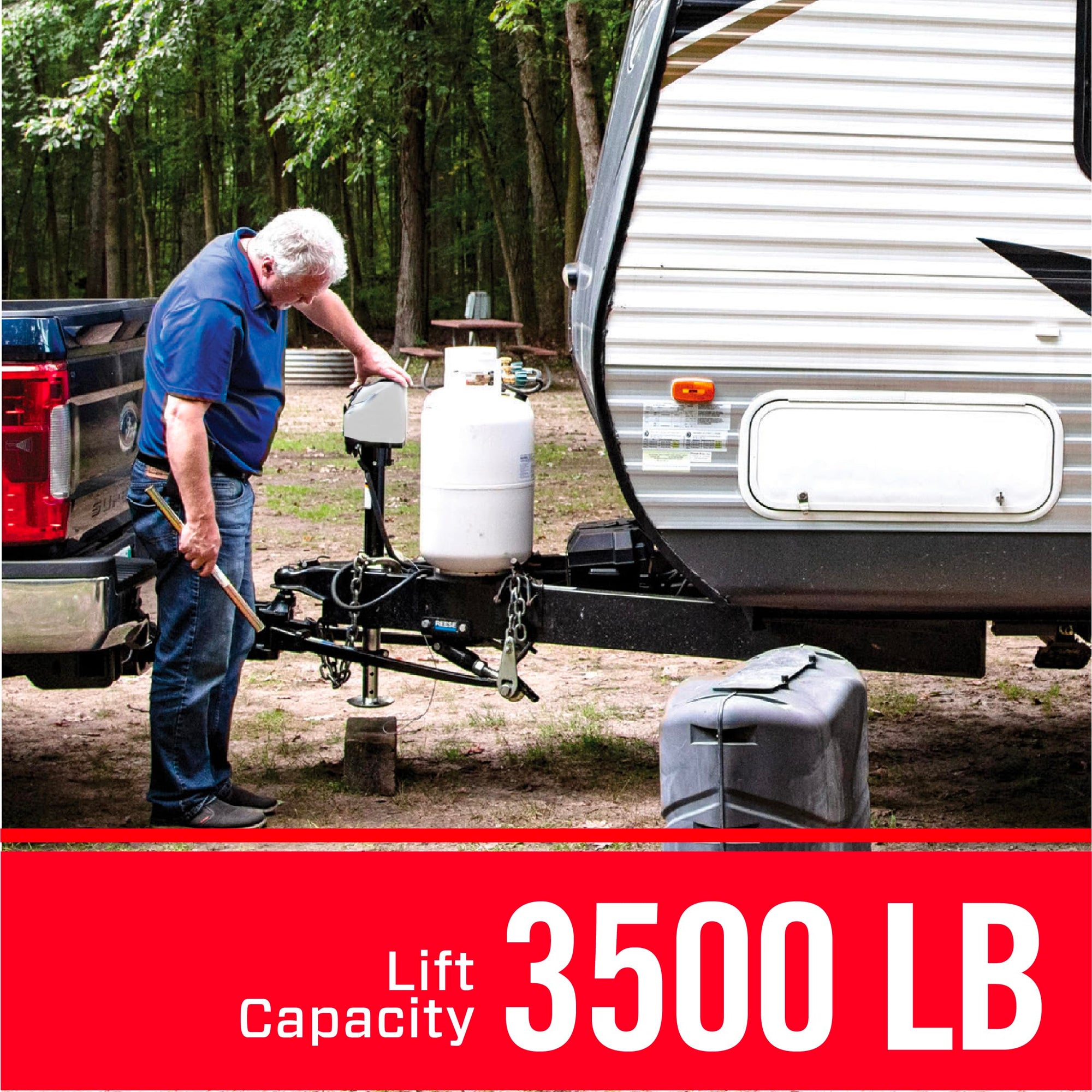 500188 Bulldog White A-Frame Jack with Powered Drive, 3,500 lbs.