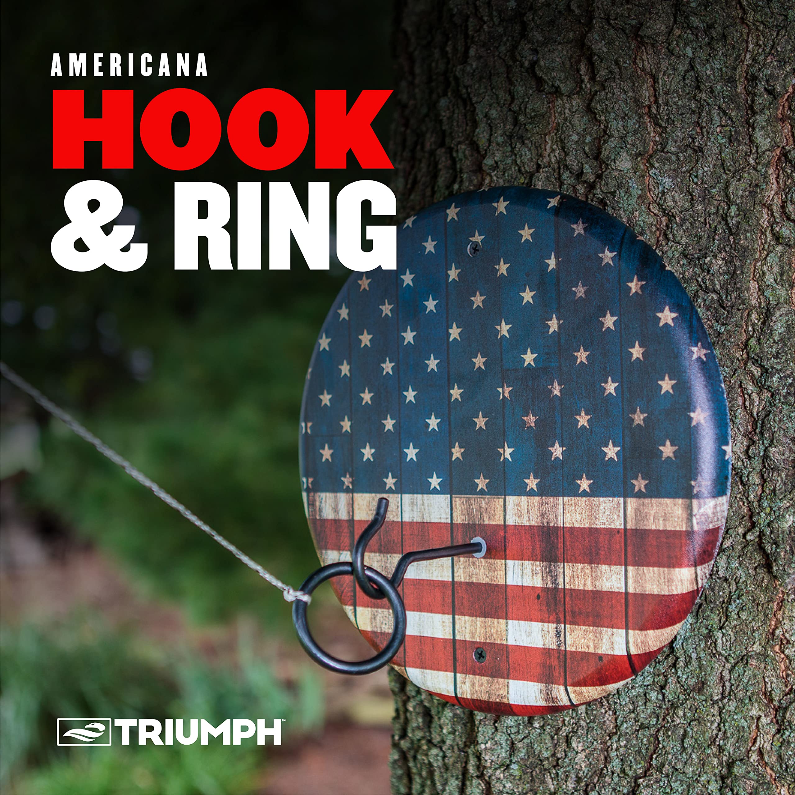 Hook and Ring Set Triumph - Wooden Stained and Patriotic Finishes Available