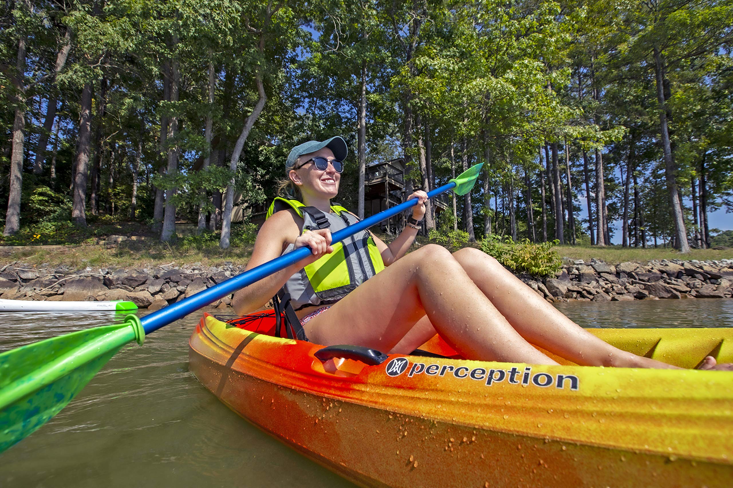 Perception 9.5 Tribe - Recreational Kayak Sit on Top - Large Rear Storage with Tie Downs - 9.5 ft - Sunset