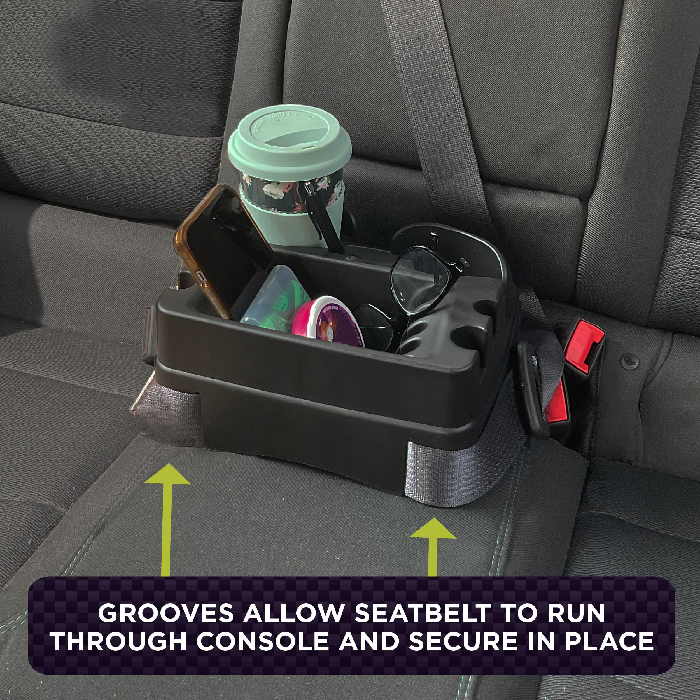 Mini Console GO GEAR Vehicle, Cup Holder & Organizer for Cars, Trucks, SUVs and More, Black (EMIC-BLA)