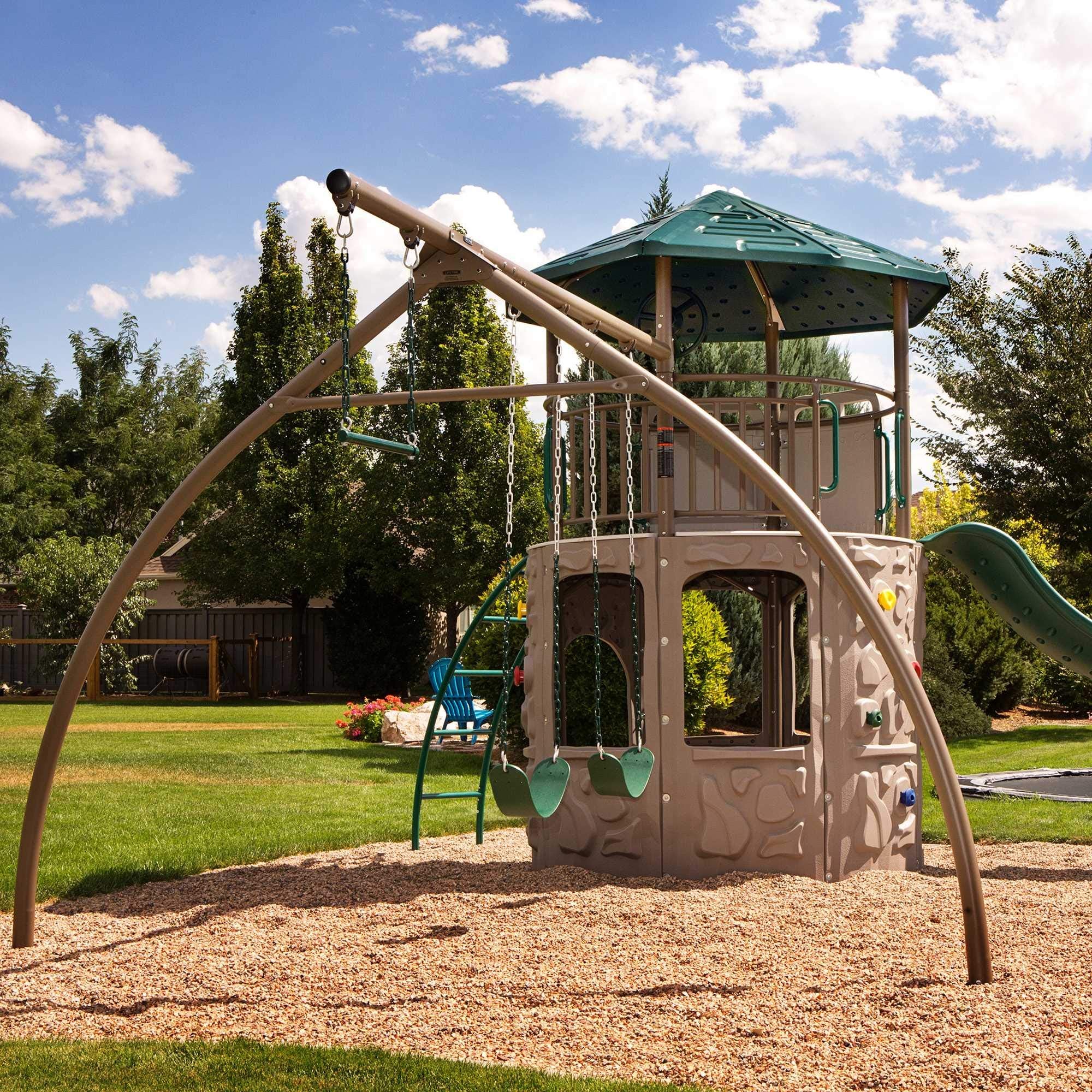 Adventure Tower Lifetime 290633 Swing Set, Earthtone