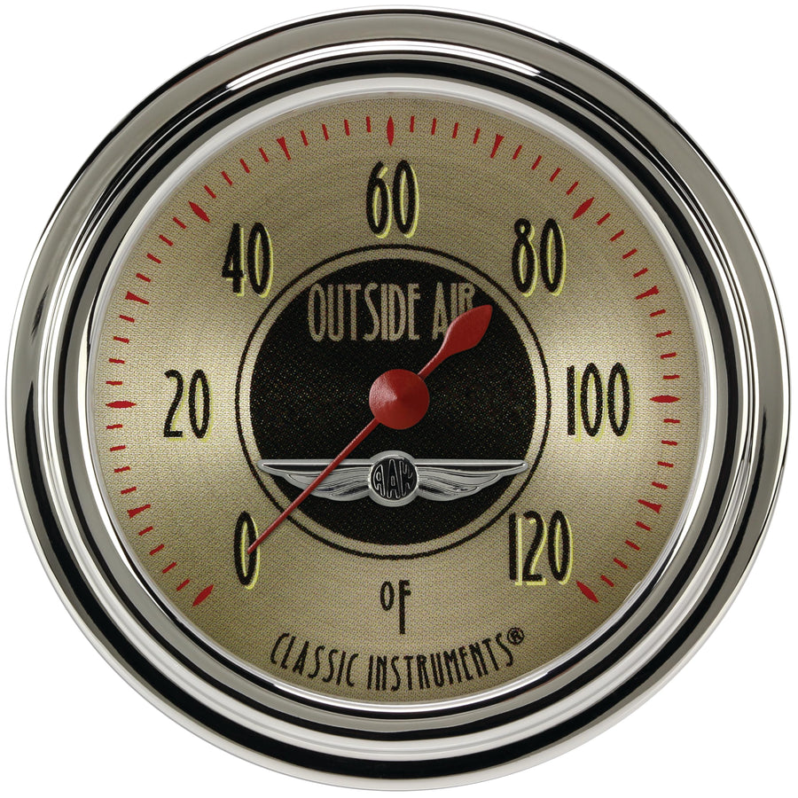 Classic Instruments All American Nickel AN399SLC 2 5/8" Outside Air Temperature Gauge Full Sweep