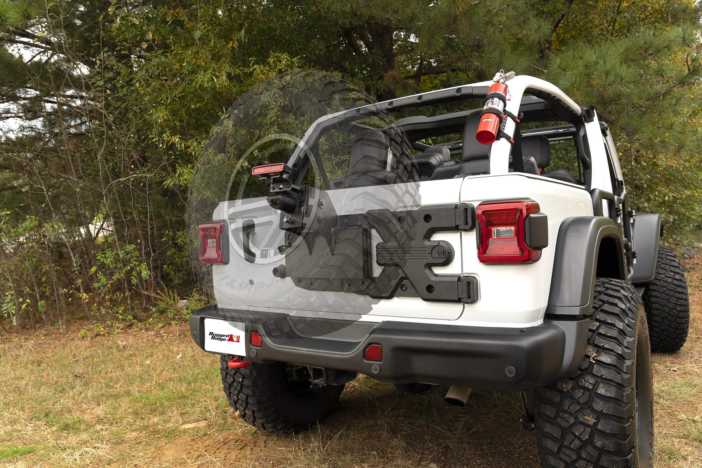 Spartacus HD Tire Carrier Rugged Ridge | Black, Wheel Mount, Heavy Duty | 11546.57 | Fits 2018-2025 Jeep Wrangler JL
