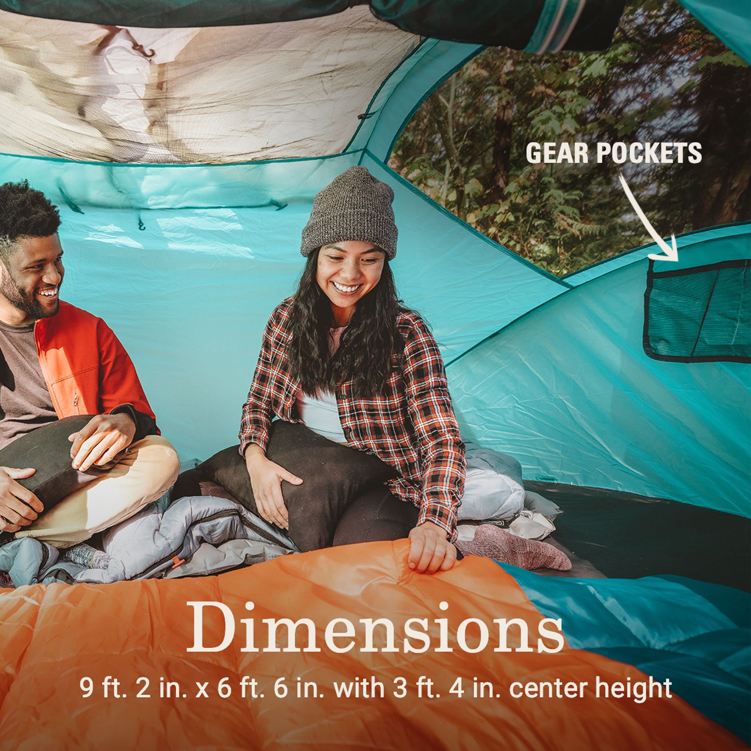 Pop-Up Coleman Instant Tent Sets Up in 10 Seconds, Portable & Lightweight 2/4 Person Weatherproof Camping Tent with Adjustable Rainfly