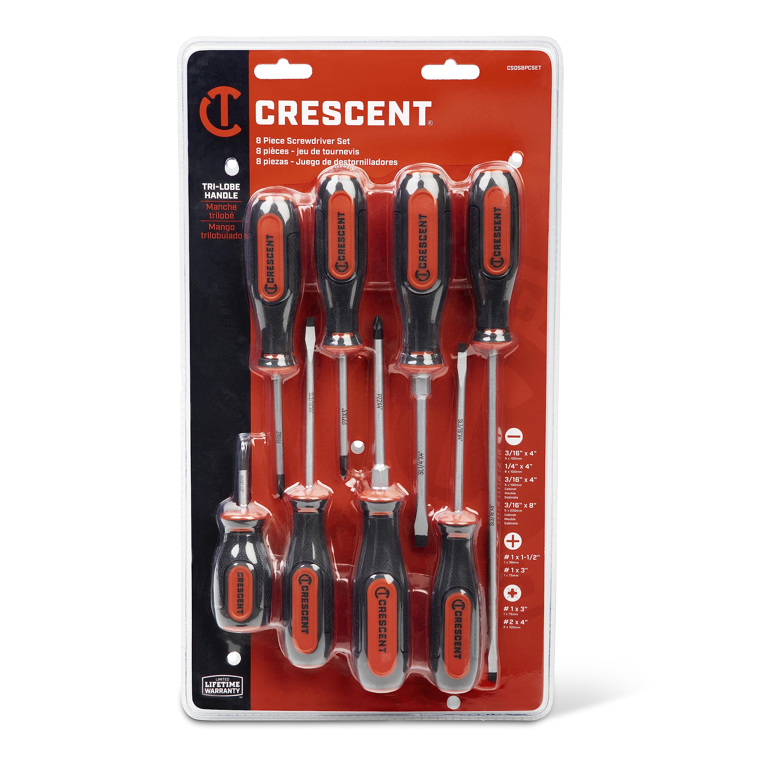 8 Piece Crescent Mixed Screwdriver Set - CSDS8PCSET