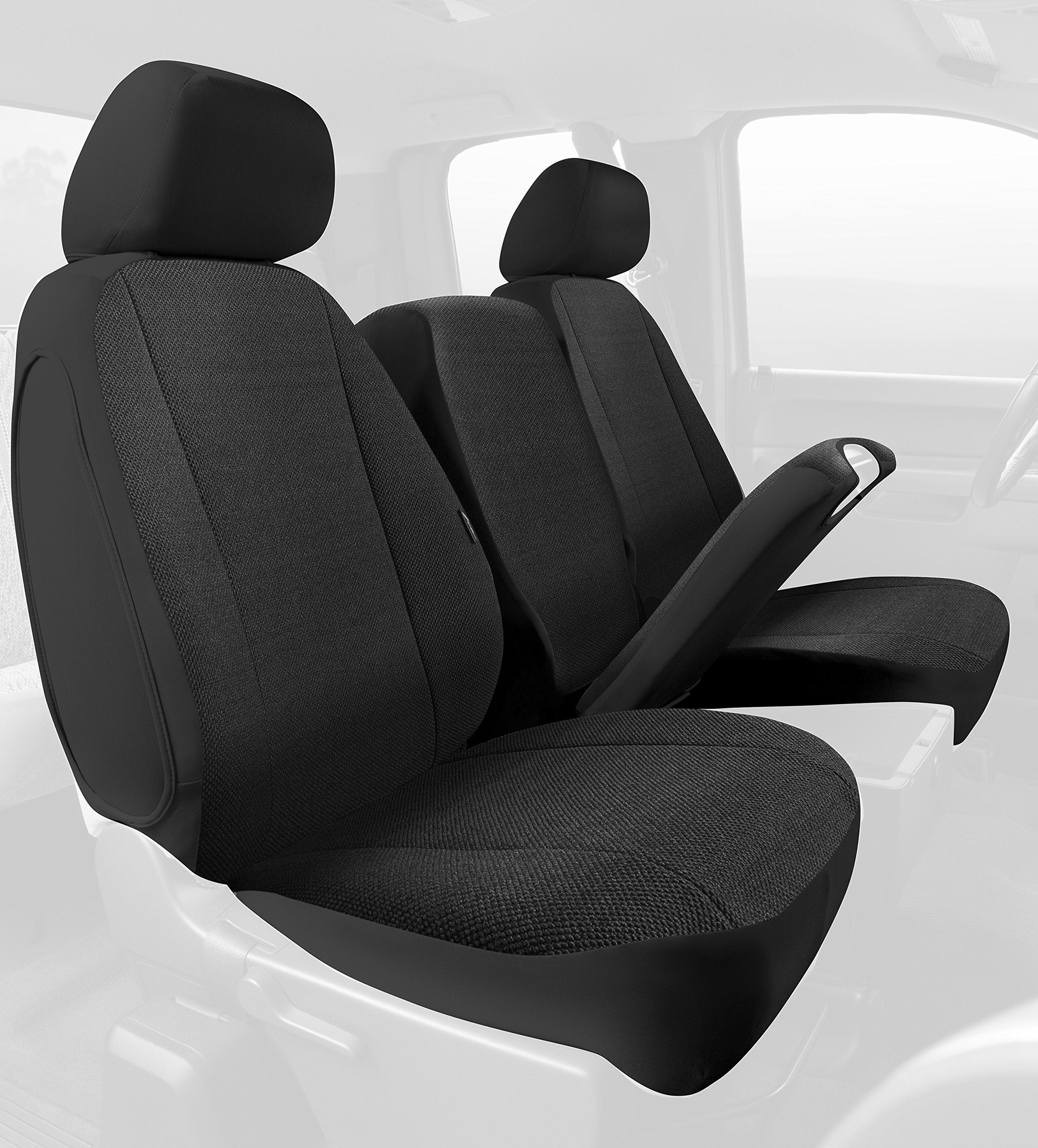 TRS49-15 FIA BLACK Solid Wrangler Solid Black Seat Cover (Front Split Seat 40/20/40/Saddle Blanket)