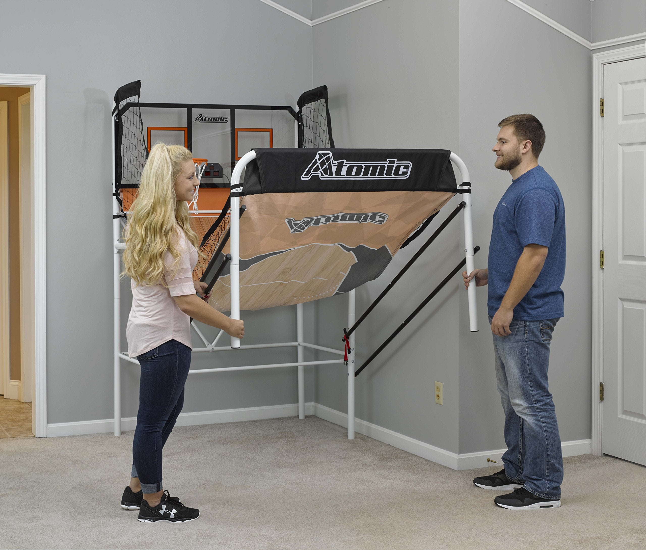 Slam Dunk Atomic Basketball Shootout Includes 4 Miniature Basketballs and Air Pump and Needle