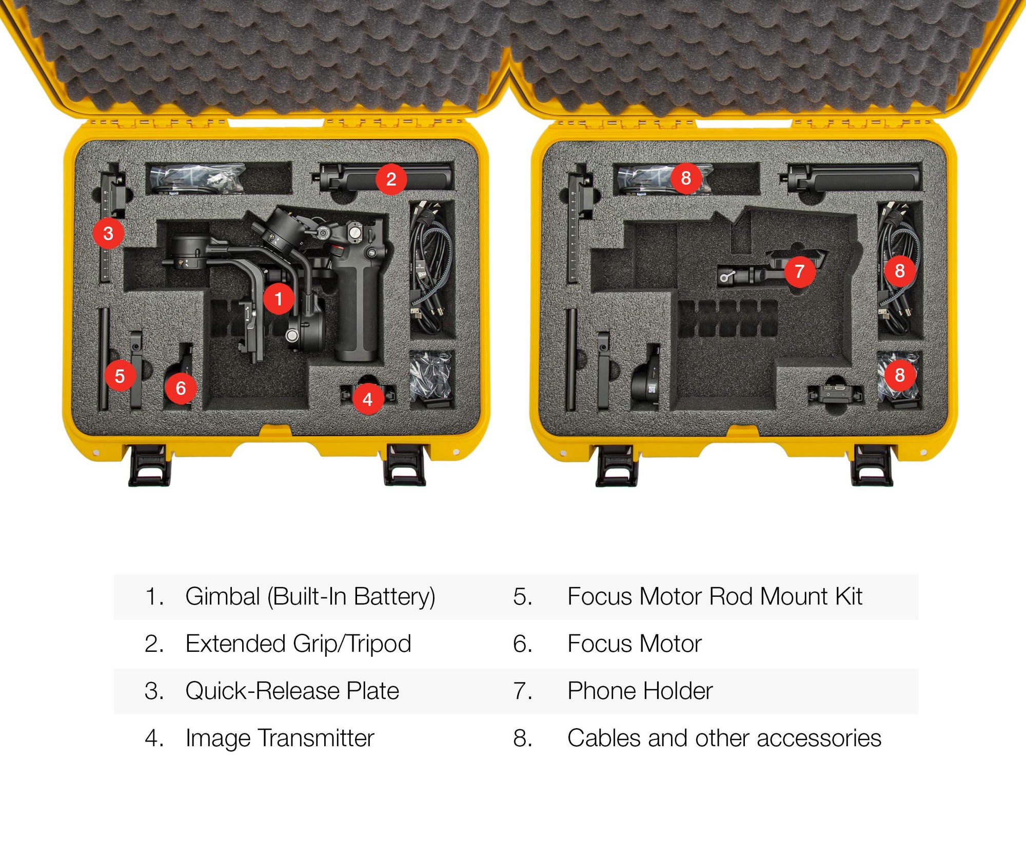 Nanuk Hard Case Waterproof with Foam Insert for DJI Ronin RS 2 and Pro Combo Version - Yellow (930-RONS24)