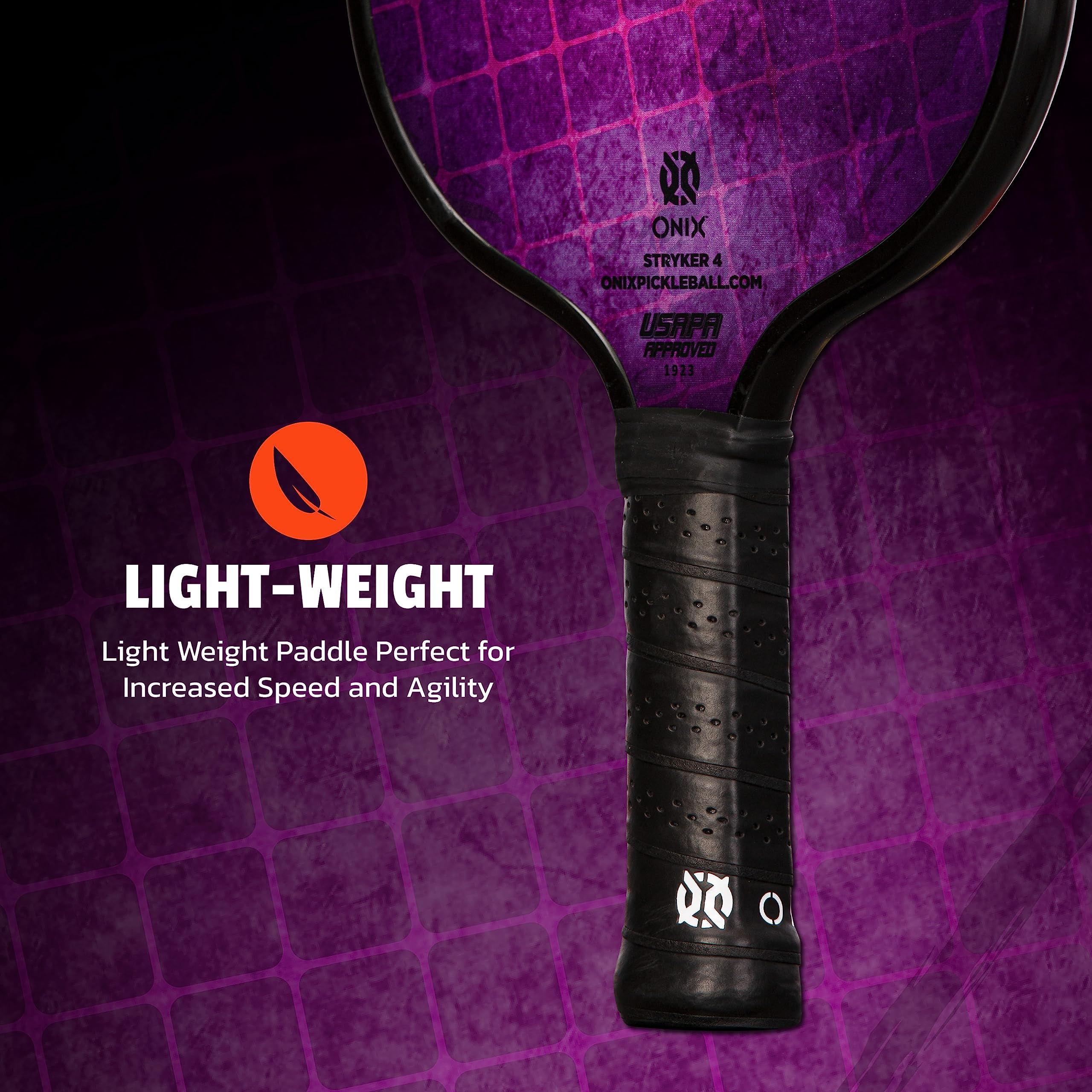 Onix Stryker Graphite Pickleball Paddle Features Oversized, Nomex, Paper Honeycomb Core, and Graphite Face