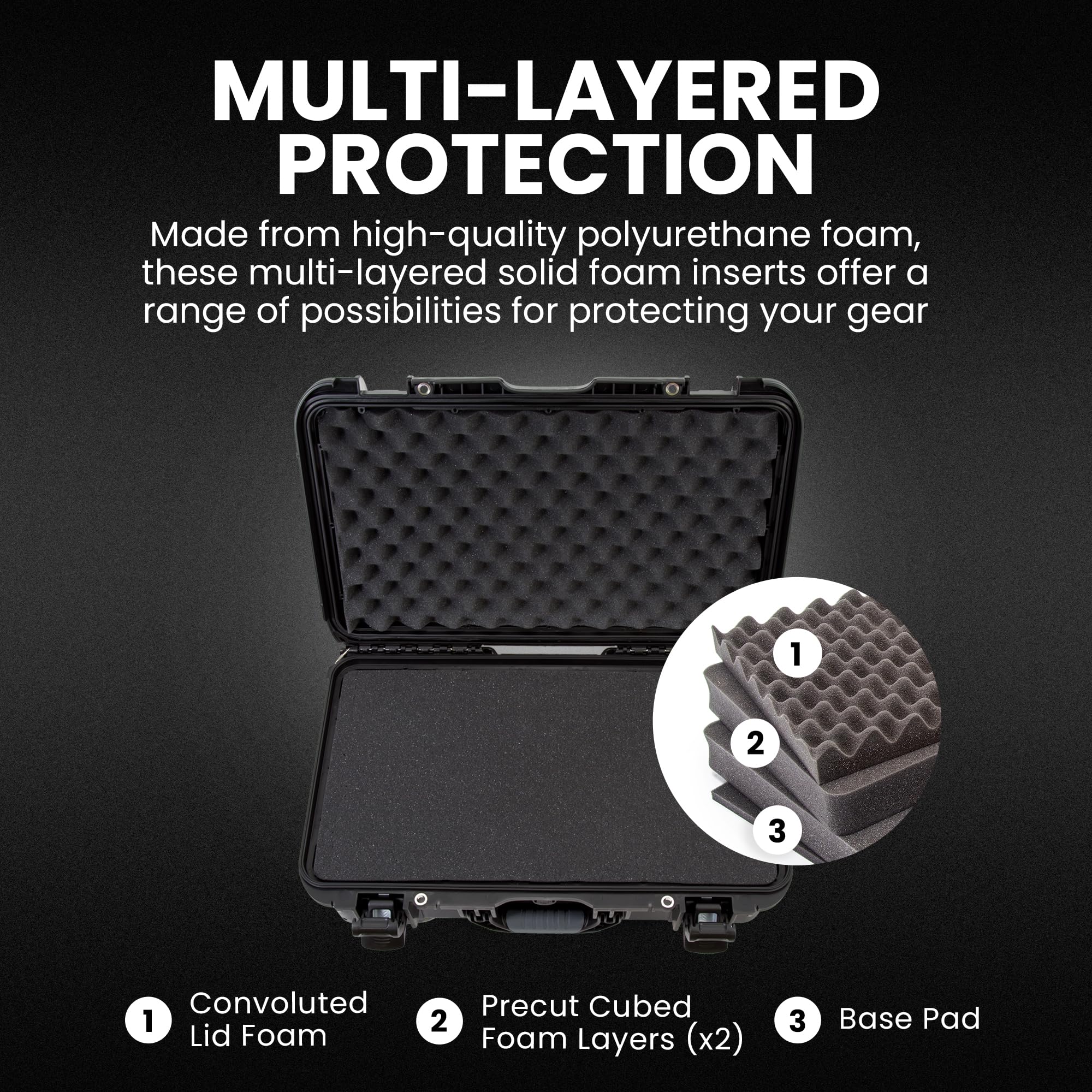 Hard Case NANUK 935 with Cubed Foam – Waterproof Protective Equipment Case with Wheels, 22” x 14” x 9” – Dustproof and Impact Resistant, Airline Carry-On Approved – Black