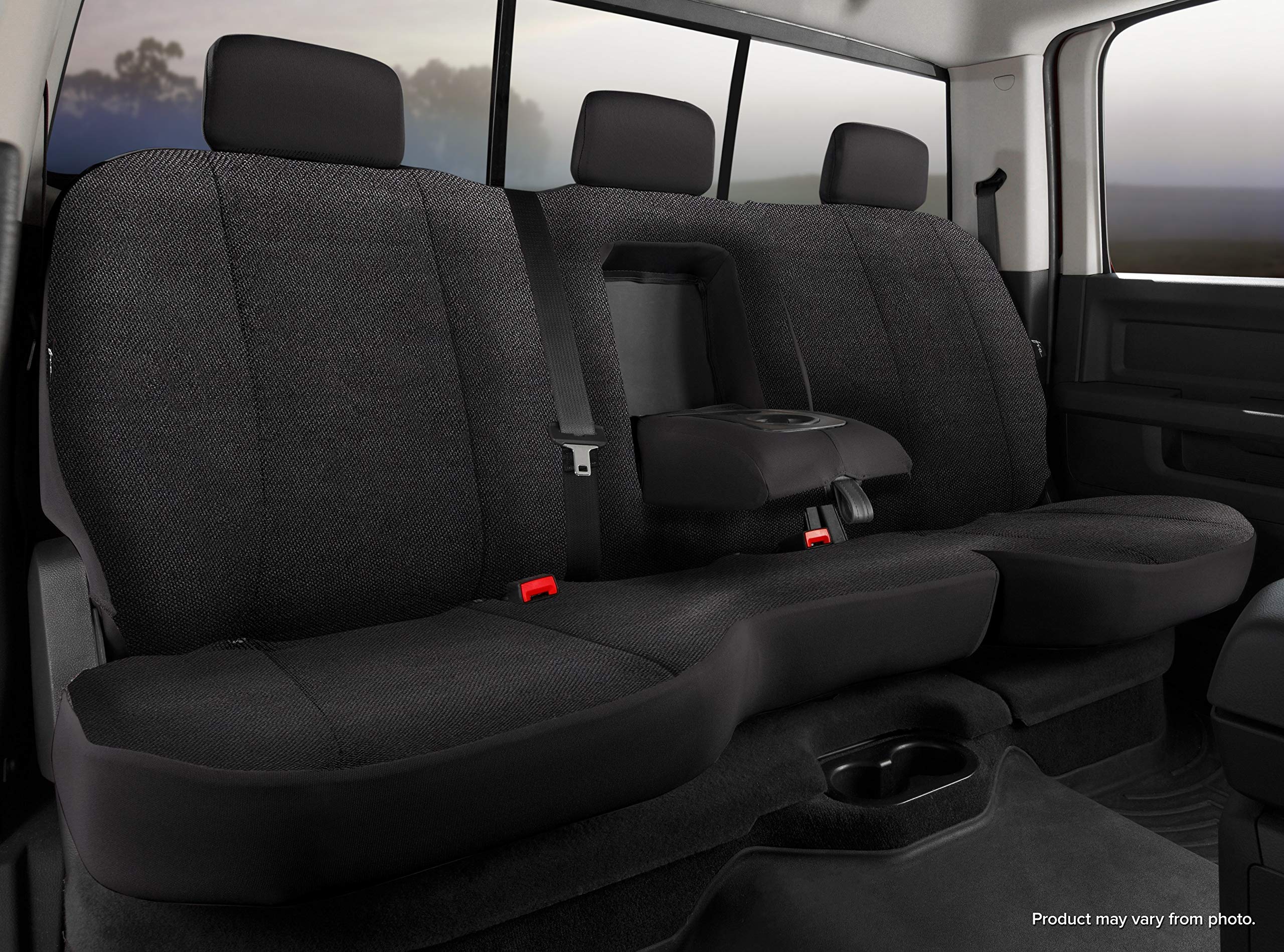 Fia Black TRS42-53 Custom Fit Rear Seat Cover Split Seat 40/60 - Saddle Blanket (Solid Black)