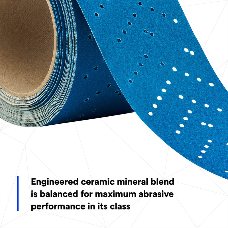 3M Hookit Blue Abrasive Roll Sheet, 36195, Multi-Hole, 2.75 in x 13 yd, 320+ Grade, Automotive Sanding Sandpaper for Coating Removal, Body Repair, Auto Sanding