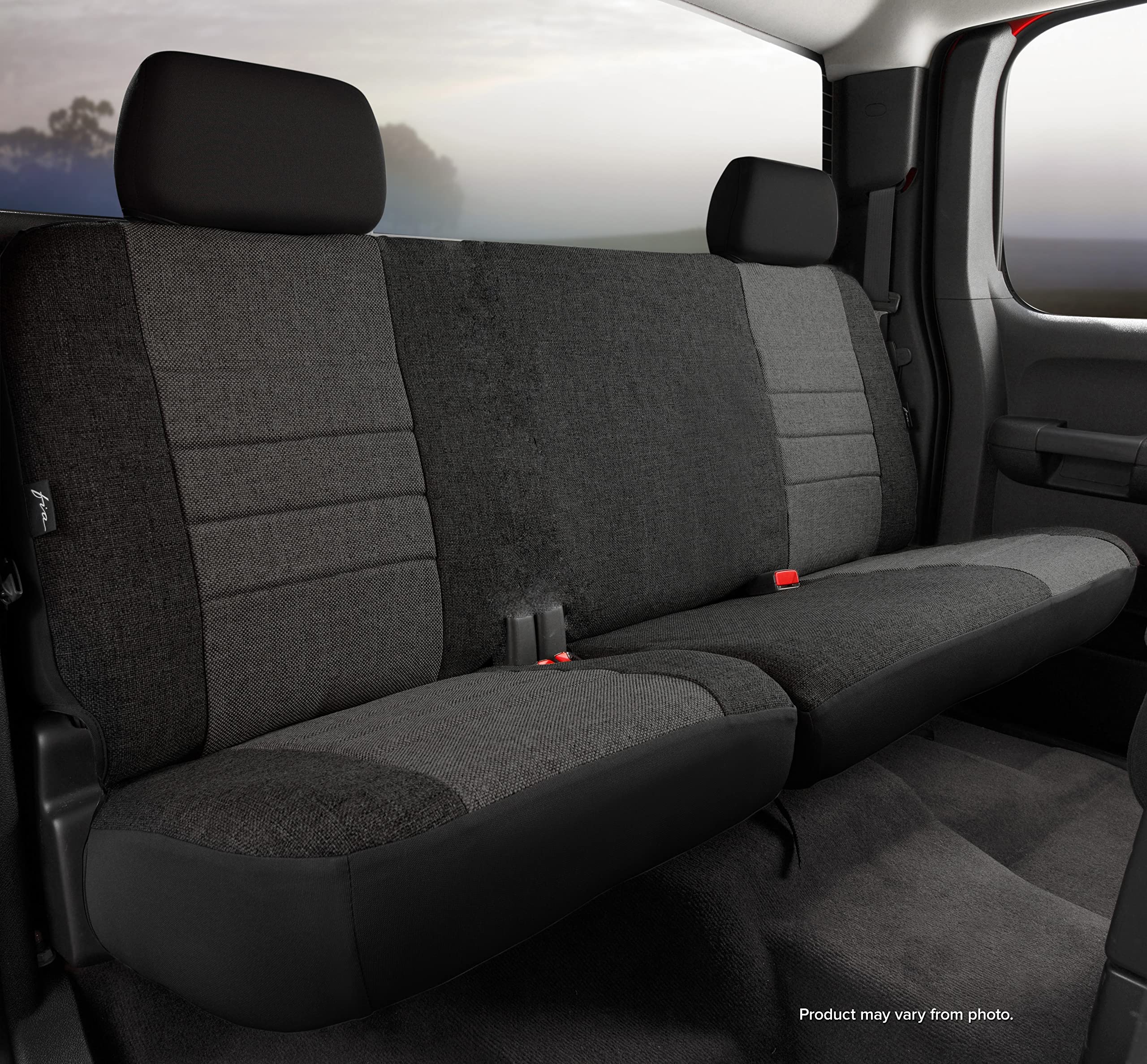 Charc Fia OE35-3 Custom Fit Rear Seat Cover Split Cushion 60/40 - Tweed (Charcoal)