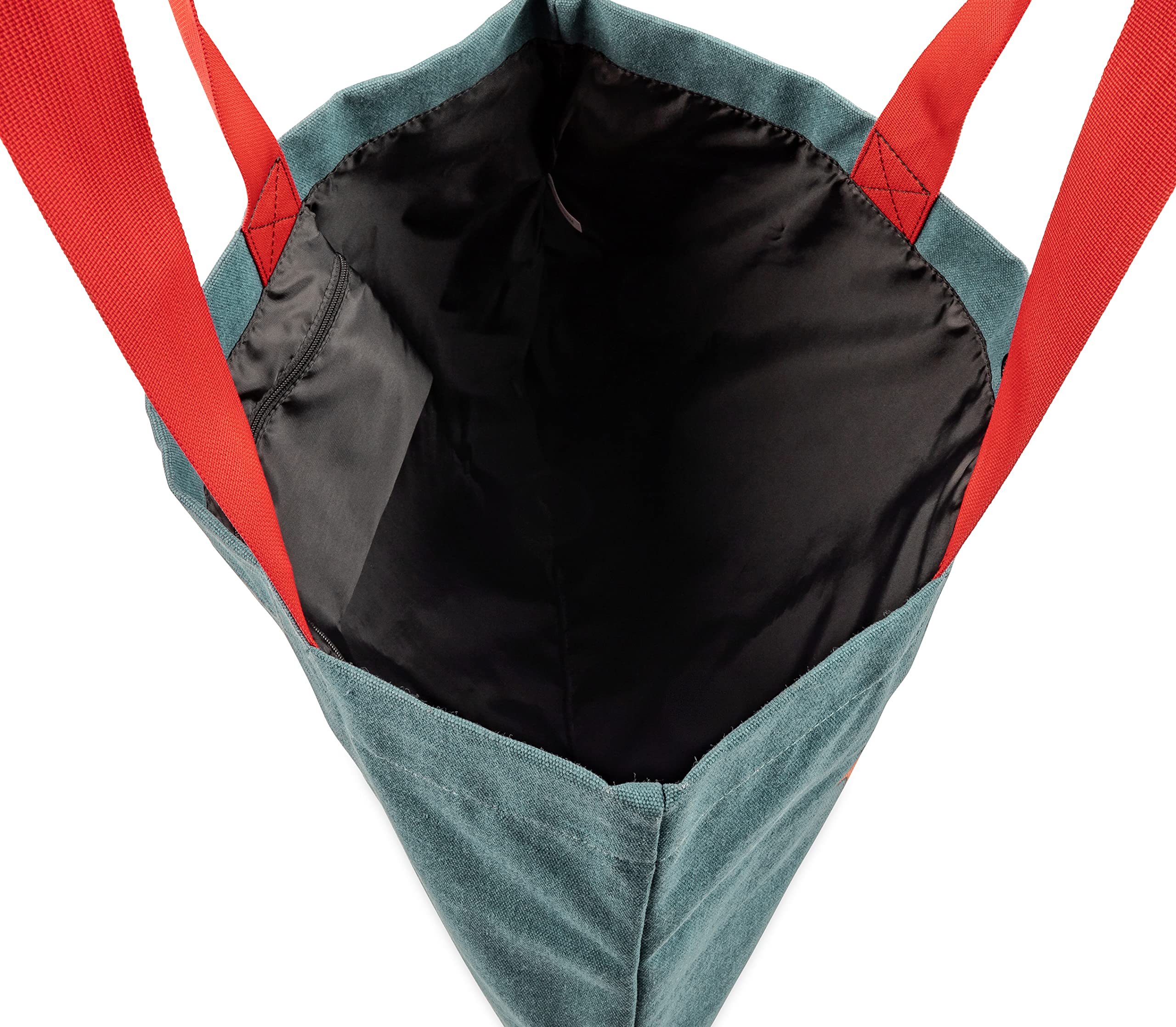 Camco Tote Bag Life is Better at The Campsite | Perfect for Groceries, Shopping or as a Purse | Gray/Blue Bag with Red Retro Stars & Large, Tan Life is Better at The Campsite Text (53481)