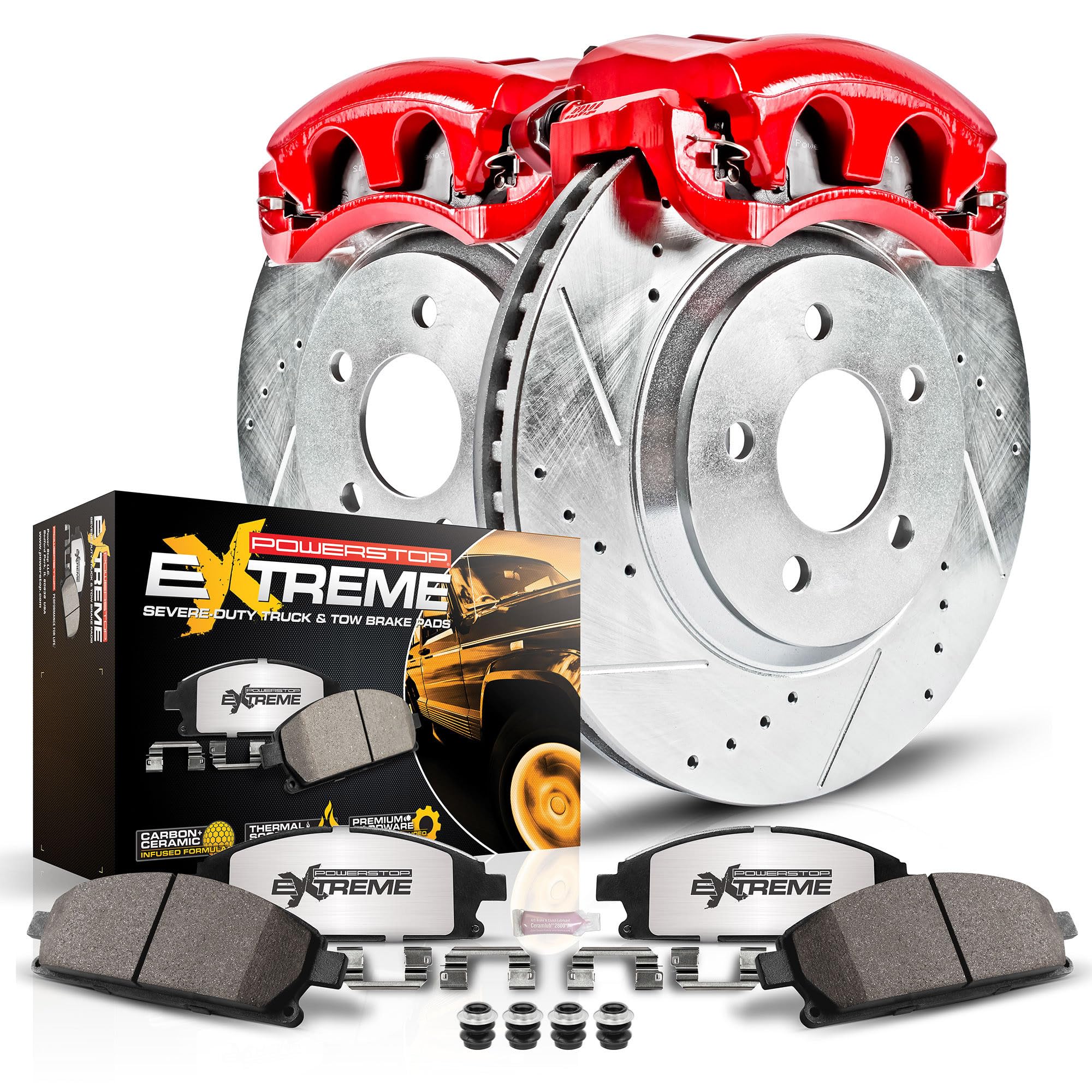 Brake Kit Power Stop KC1770-36 with Caliper (Rear Truck and Tow), 1 Pack For Ford Explorer Sport 2003 [Model Specific]