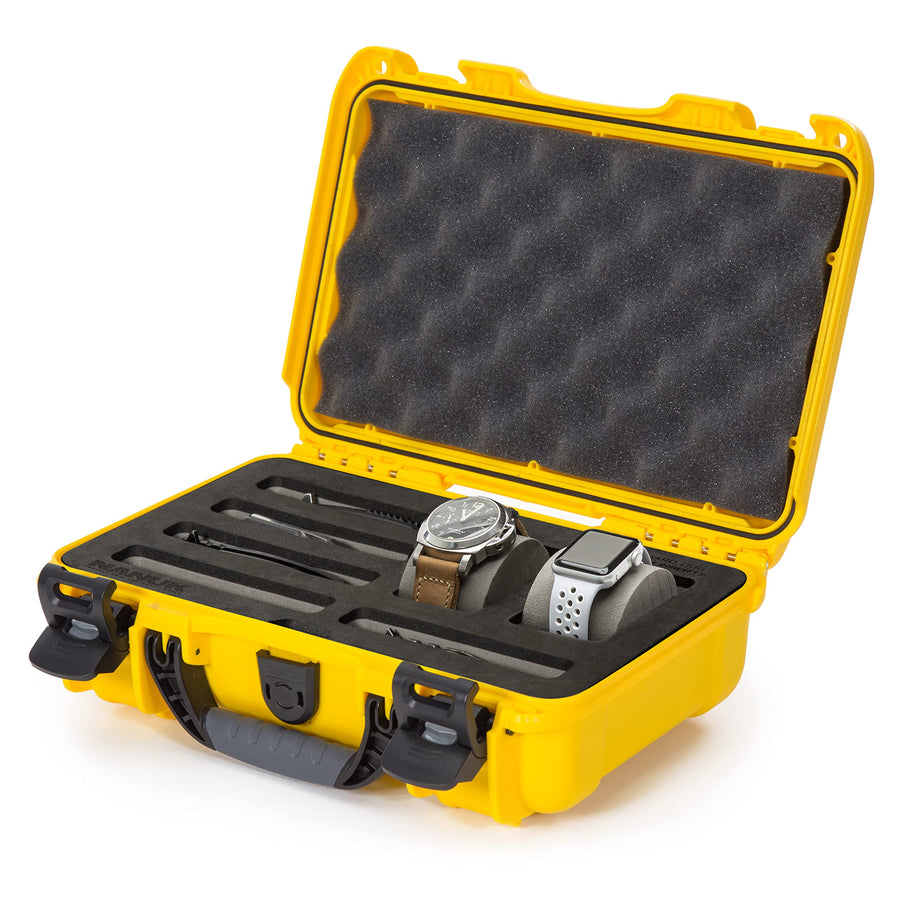 Nanuk Cases for 2 Watches and 5 Knives w/foam insert - Yellow 909-2WT5KNI4