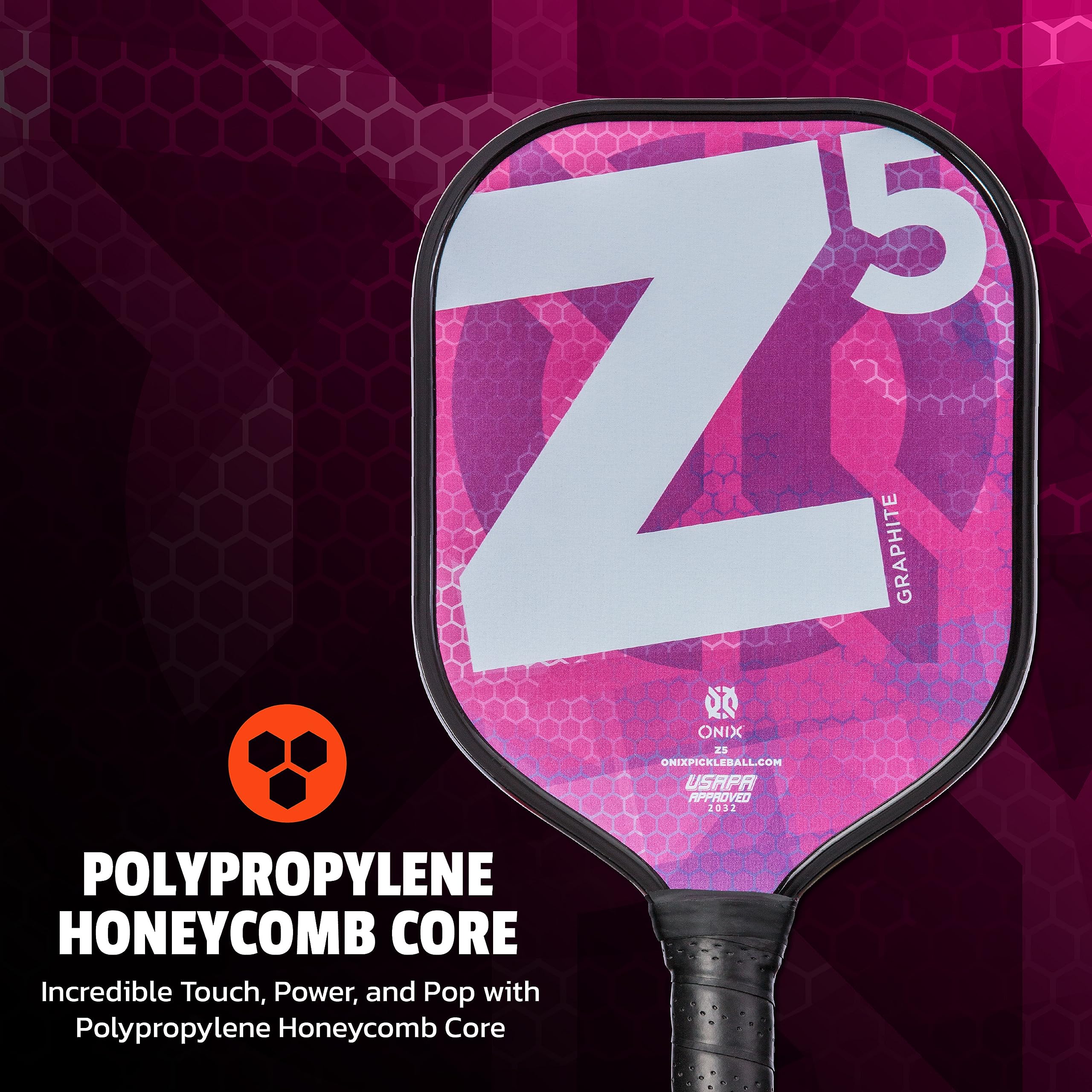 Graphite ONIX MOD Z5 Graphite Carbon Fiber Pickleball Paddles with Cushion Comfort Pickleball Paddle Grip - USA Pickleball Approved