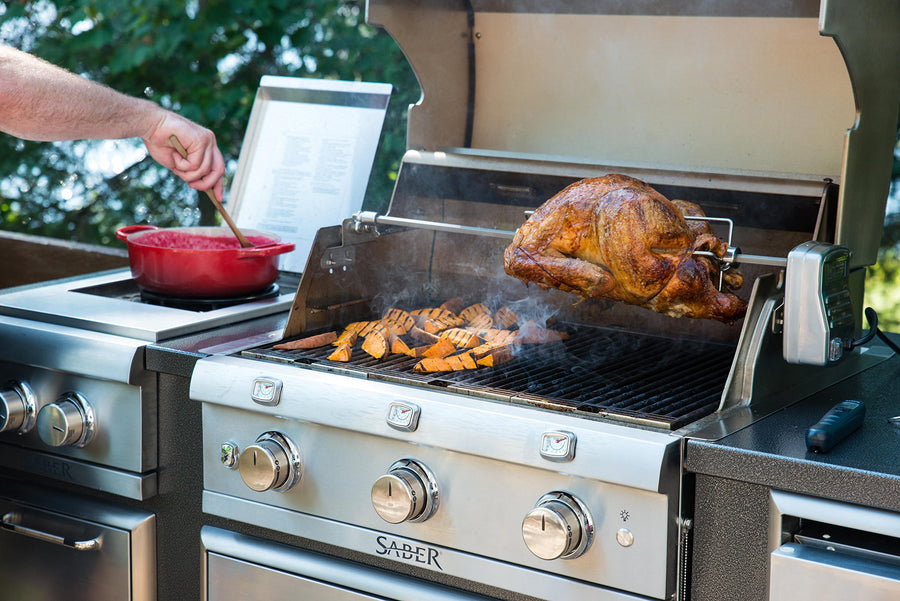 Stainless Steel Saber Rotisserie Kit with Case