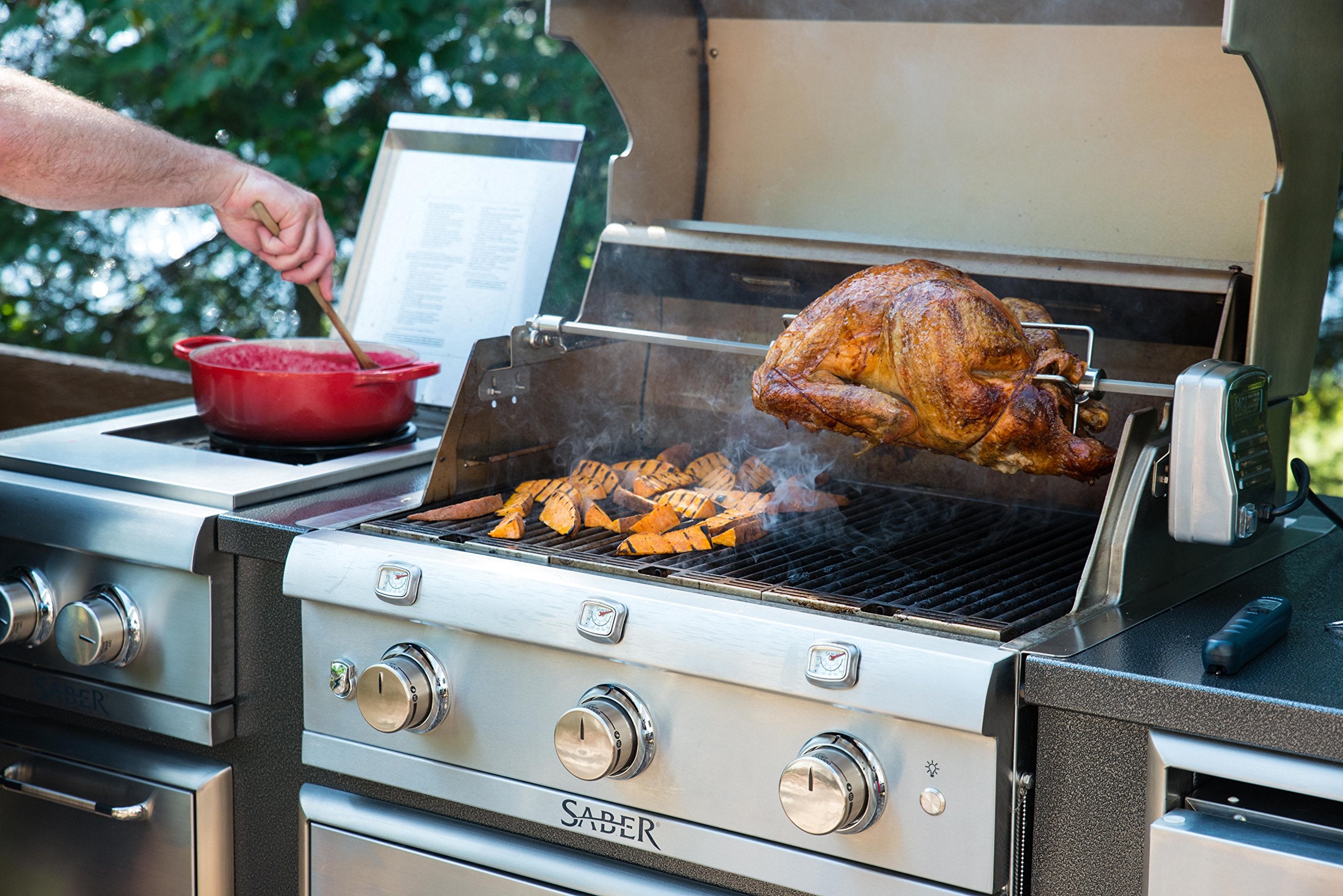 Saber Rotisserie Spit Stainless 3 Burner Rotisserie Rod