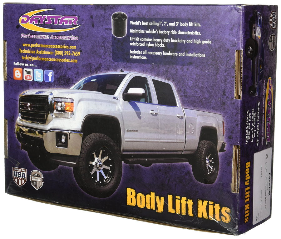 Toyota Pickup Performance Accessories 4WD Std/Ext Cab (#9628 Req For Auto Trans) 3" Body Lift Kit, fits 1989 to 1995, PA5503M, Made in America