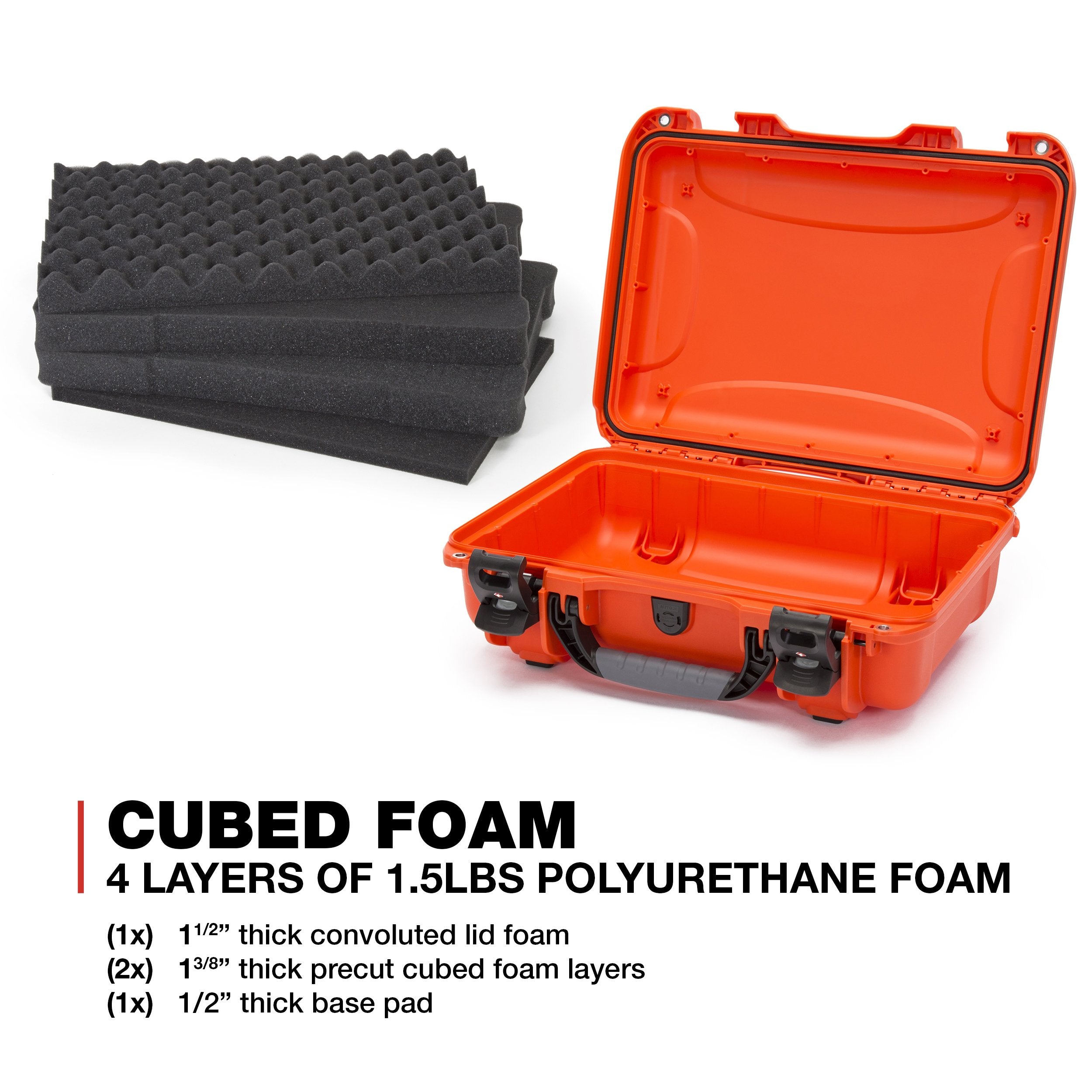 Waterproof Nanuk 923 Hard Case with Foam Insert and Incorporated TSA Approved Travel Lock Latches - Orange (923-1003)