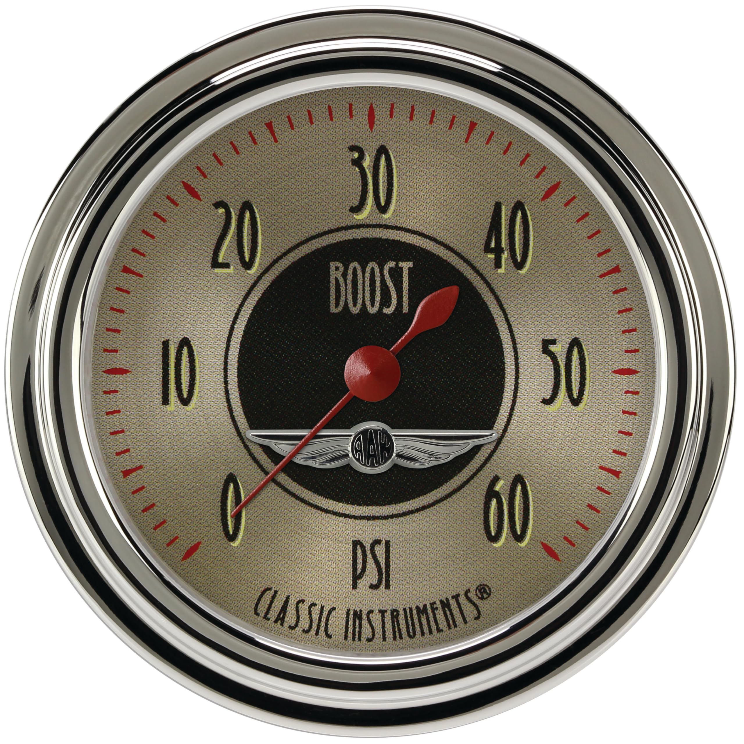 AN343SLC Classic Instruments All American Nickel 2 5/8" Boost Gauge 60 PSI Electric