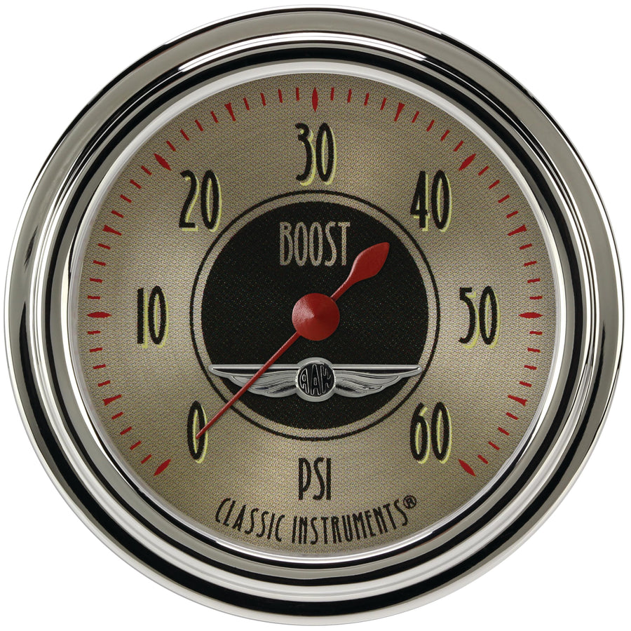 AN343SLC Classic Instruments All American Nickel 2 5/8" Boost Gauge 60 PSI Electric