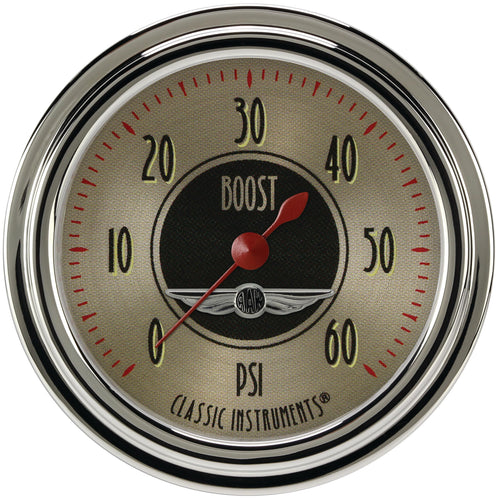 AN343SLC Classic Instruments All American Nickel 2 5/8" Boost Gauge 60 PSI Electric