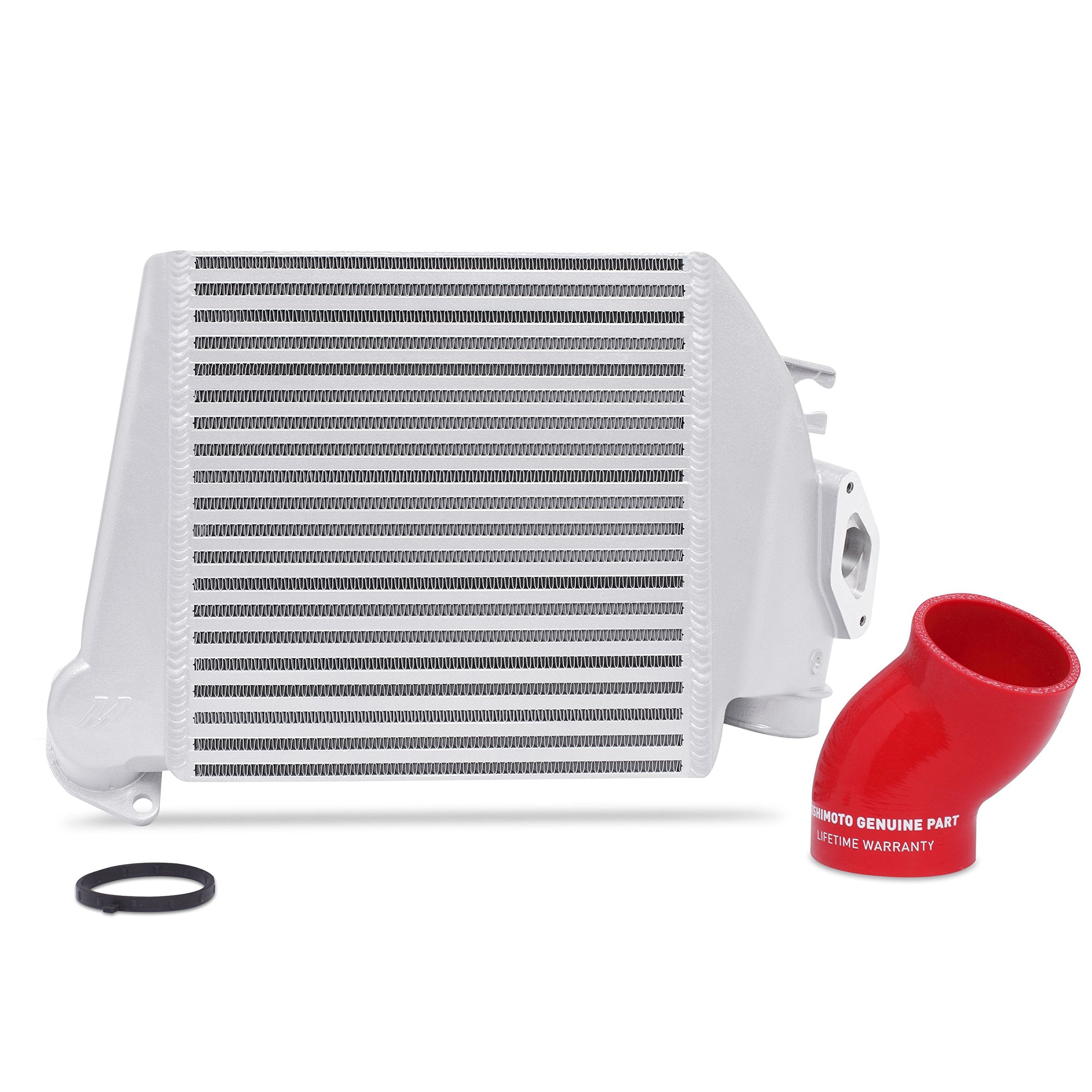Mishimoto Top-Mount Intercooler Kit MMTMIC-WRX-08SLRD Fits Subaru WRX 2008-2014 Silver Cooler, Red Hose