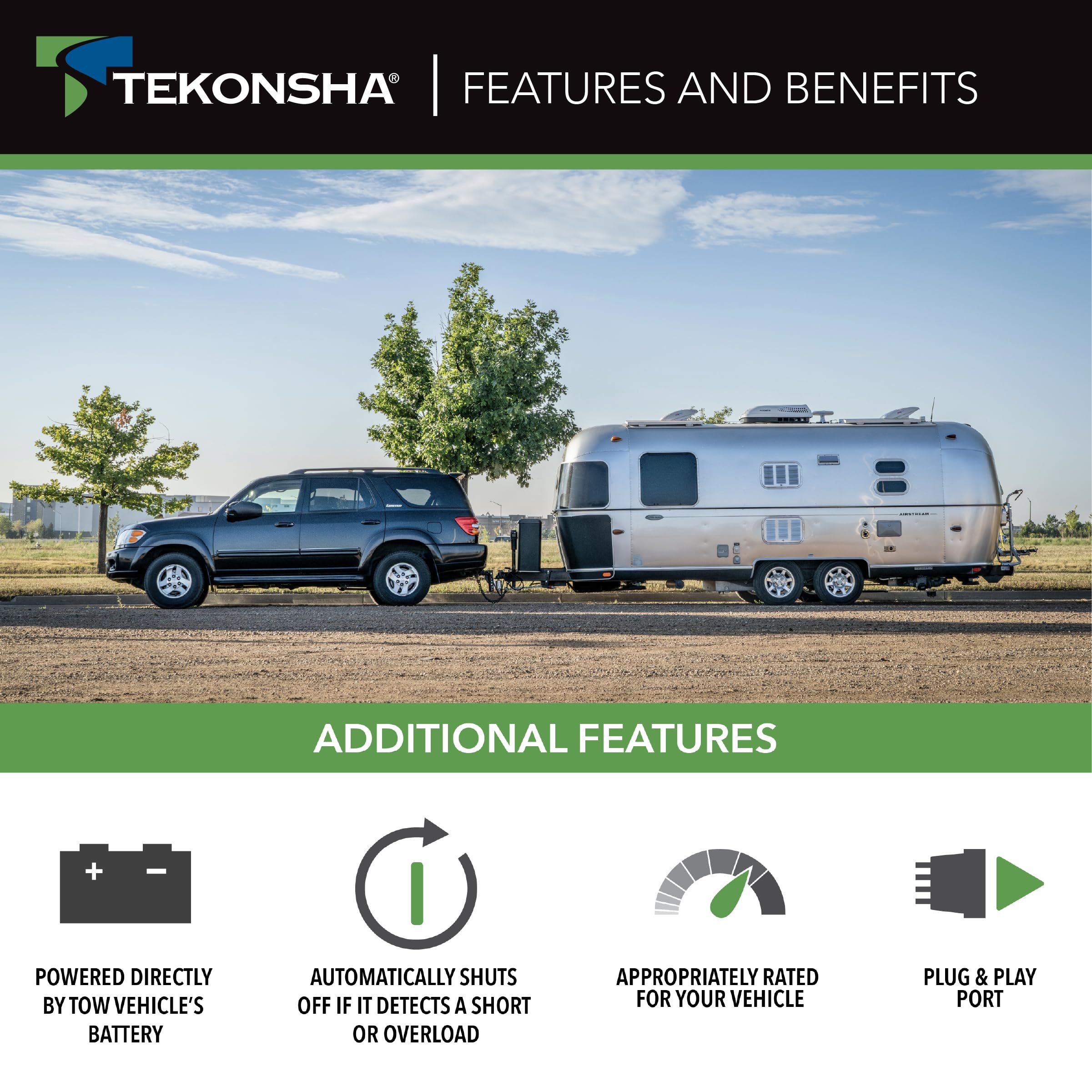 Breakaway DC Charger Tekonsha 2024-07 to Heavy Duty Quick/Maintenance (Multi Stage) Charger - 12 Volt