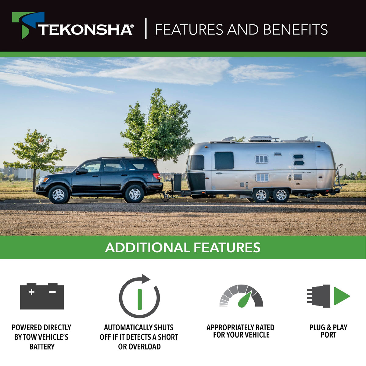 Breakaway DC Charger Tekonsha 2024-07 to Heavy Duty Quick/Maintenance (Multi Stage) Charger - 12 Volt