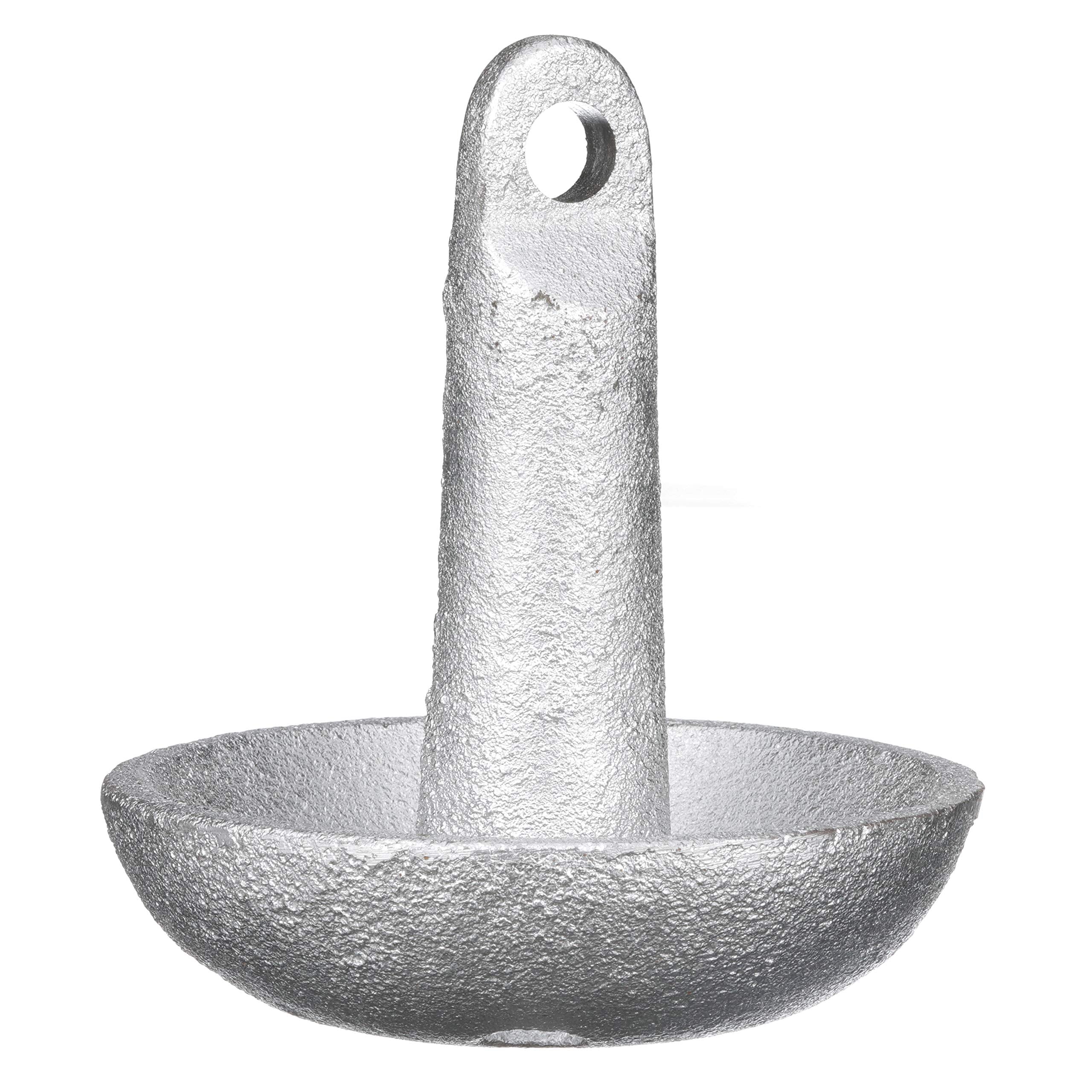 8-Pound Attwood 9941-1 Wide Area Cast Iron Mushroom Anchor with Large Steel Eye, Silver Finish