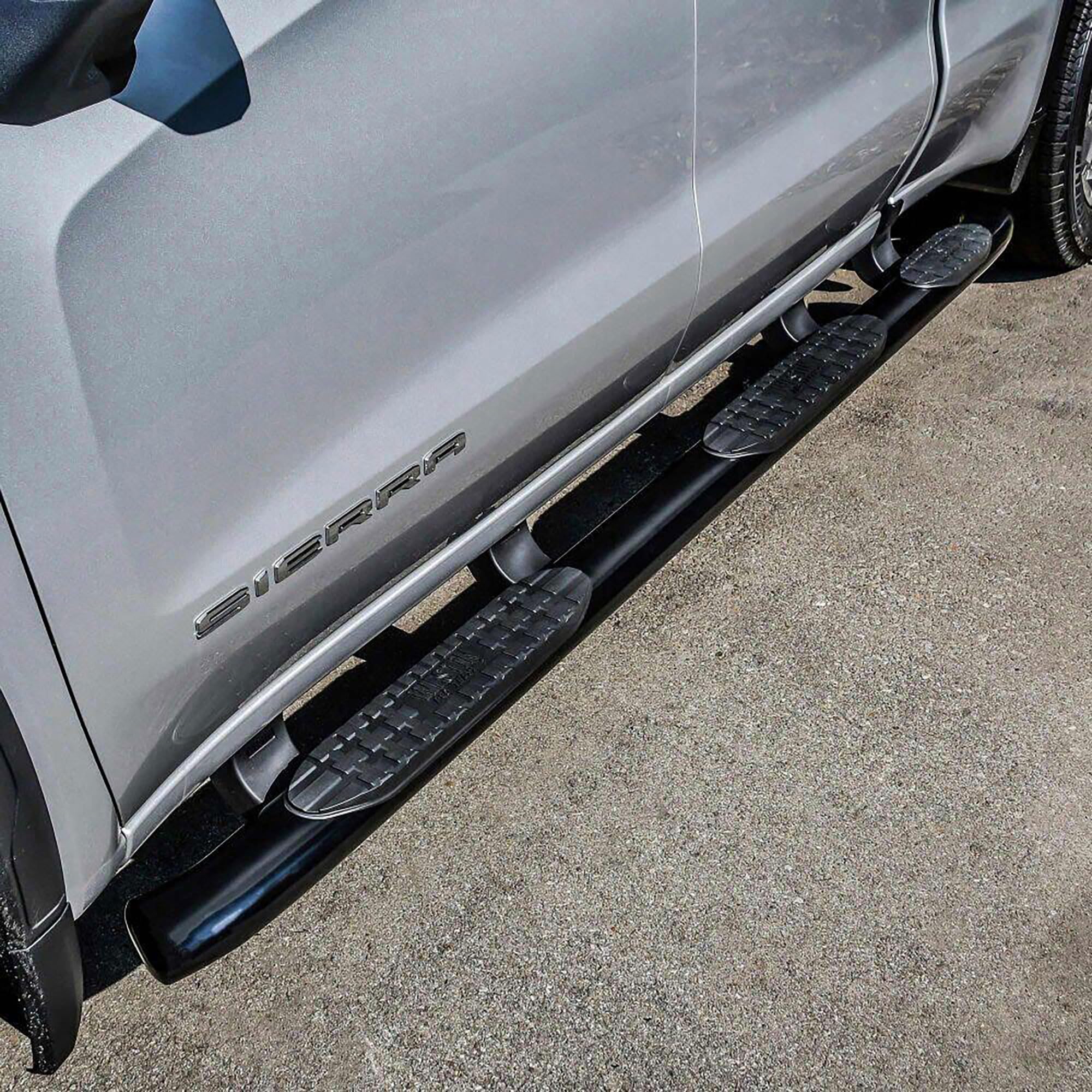 Westin PRO TRAXX 5 Oval Wheel to Wheel Nerf Bars fits 2019-2025 Silverado Sierra 1500 Double Cab 6'5" Bed (Exc 2019 Silverado LD/Sierra 1500 Limited) Black Pair