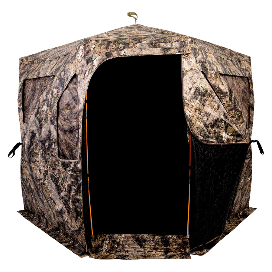 Pro Series Ameristep Thermal Hub Blind | 4 Person Insulated Hunting Blind Designed for Cold Weather in Mossy Oak Elements Terra, AMEBF1009, One Size