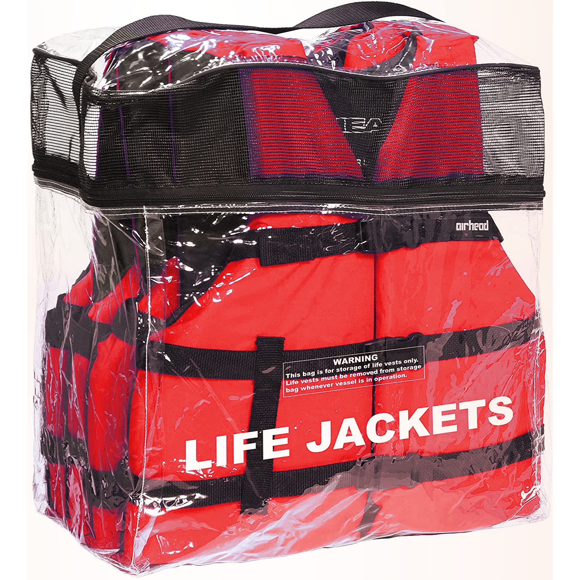 AIRHEAD Life Jacket General All Purpose, US Coast Guard Approved Type III unisex adult Life Vest Perfect for Boating and Personal Watercraft Use - 4 Pack, Red