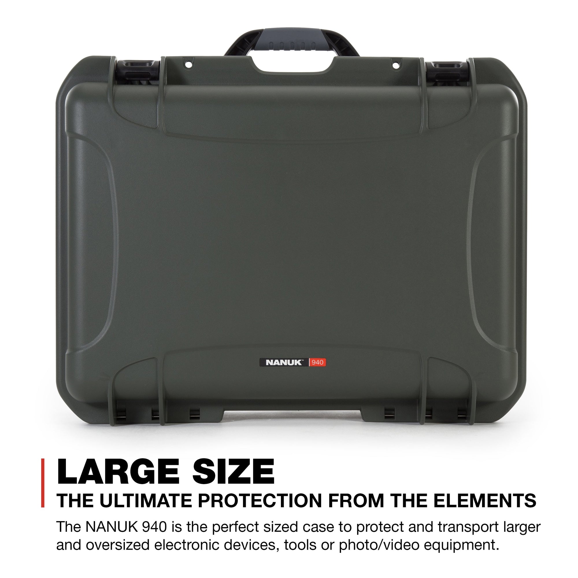 Waterproof Nanuk 940 Hard Case with Lid Organizer and Padded Divider - Olive