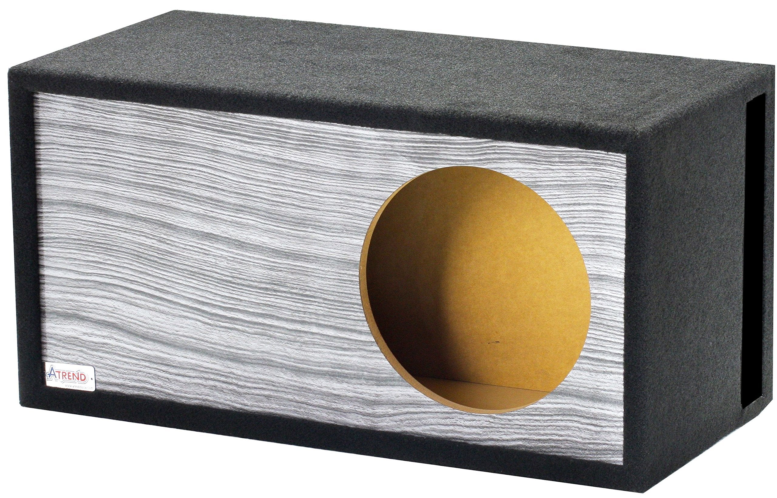 Atrend Single Vented GFX Series SPL 10" Subwoofer Enclosure (Platinum Wood Grain)