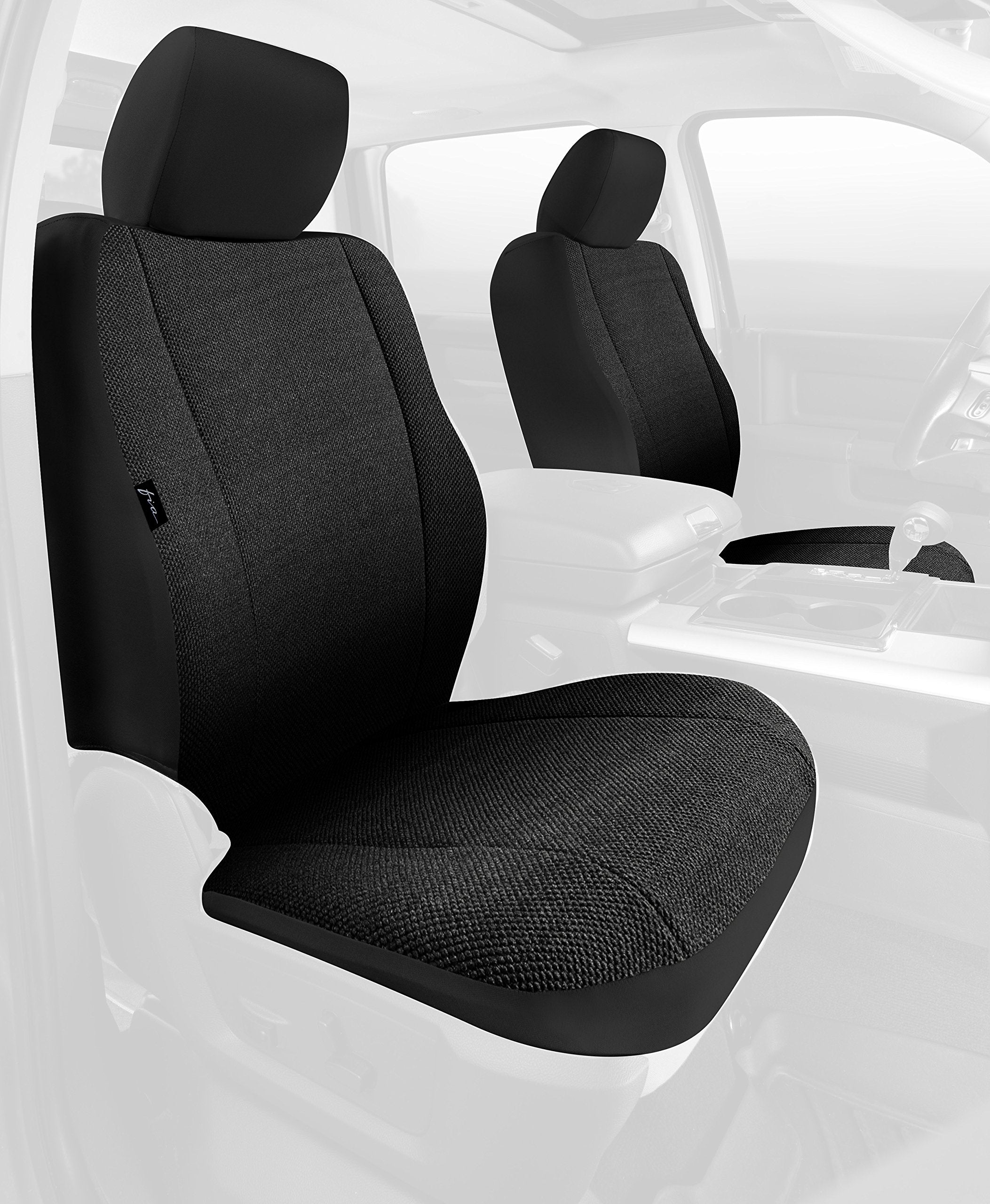 Fia TRS49-72 BLACK Solid Wrangler TRS40 Solid Black Seat Cover (Front Bucket Seats/Saddle Blanket)