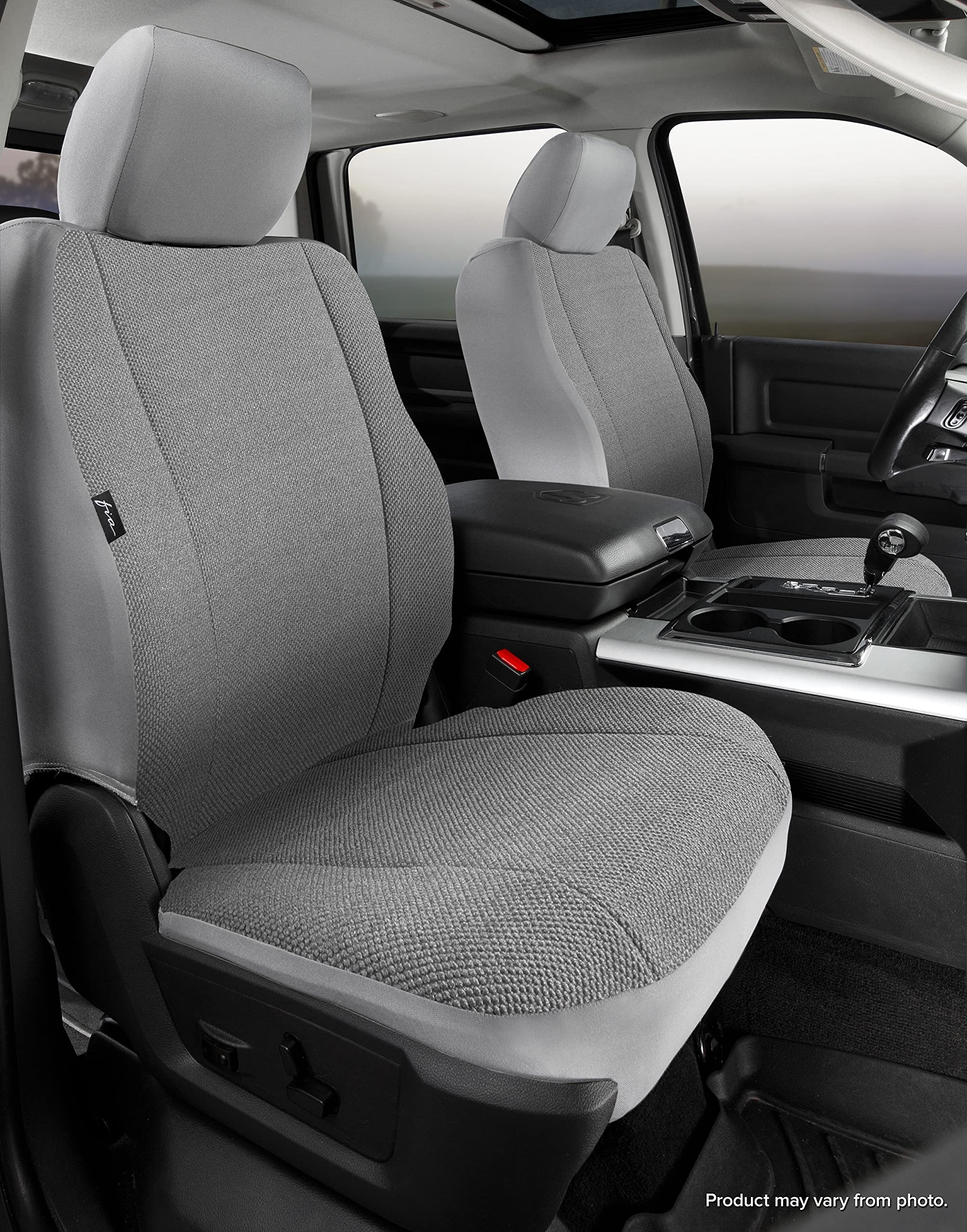 Fia Gray TRS47-72 Custom Fit Front Seat Cover Bucket Seats - Saddle Blanket (Solid Gray)