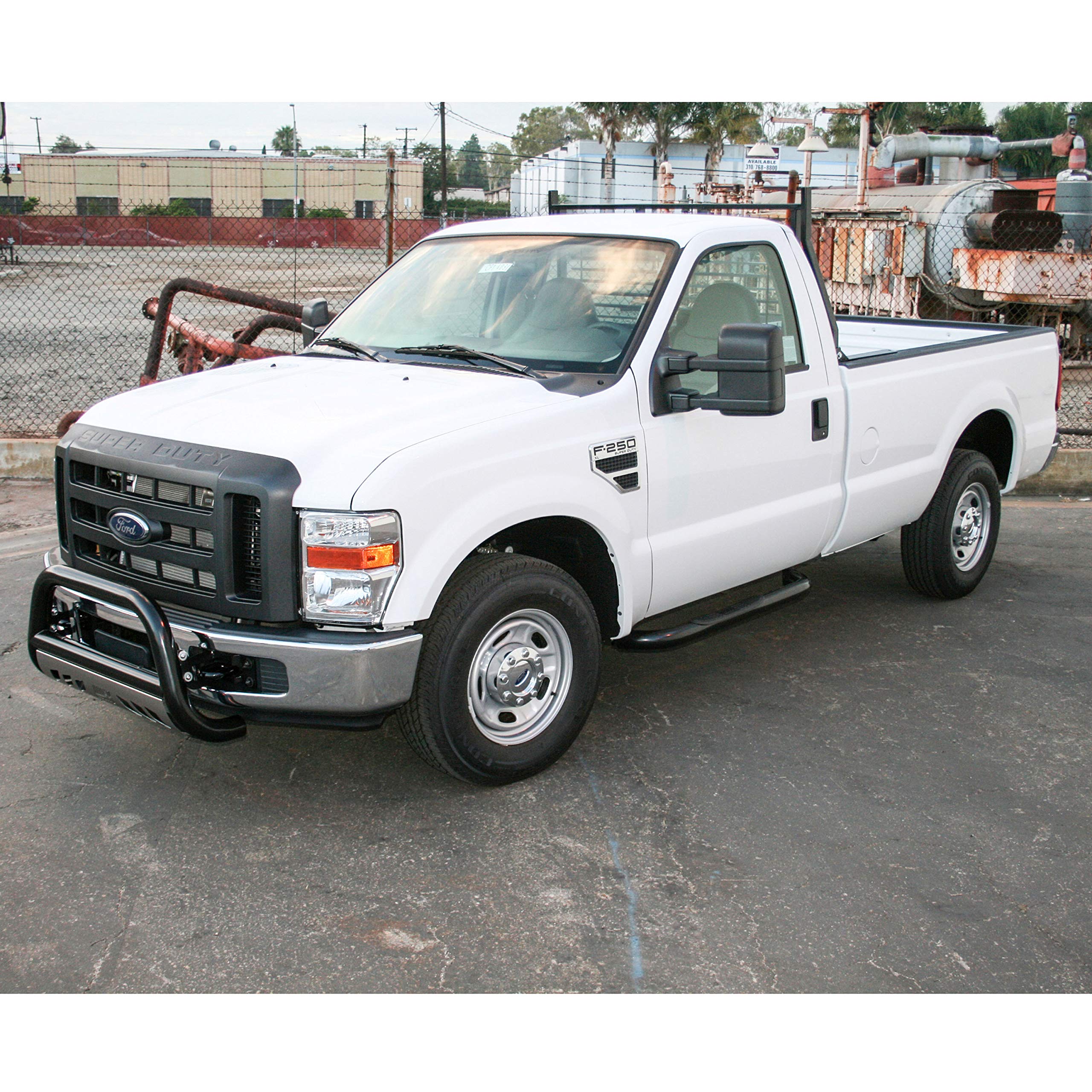 3-Inch Round Black Steel ARIES Nerf Bars, No-Drill, Fits Select Ford F-250, F-350 Super Duty