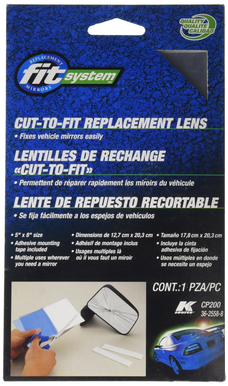 K Source Cut-to-Fit Universal Replacement Glass Panel – Custom Trim to Size, 5" x 8", Easy Installation, Clear Visibility Upgrade for Cars, Trucks & SUVs
