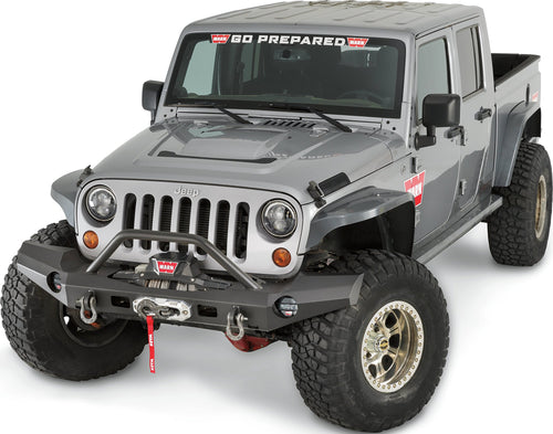 Elite Series WARN Full-Width Front Bumper for Jeep JK Wrangler, with Grille Guard Tube