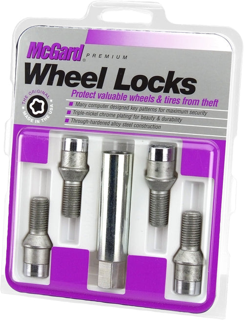 Chrome Tuner Bolt Style McGard Wheel Locks (M12 x 1.5 Thread Size) - Set of 4